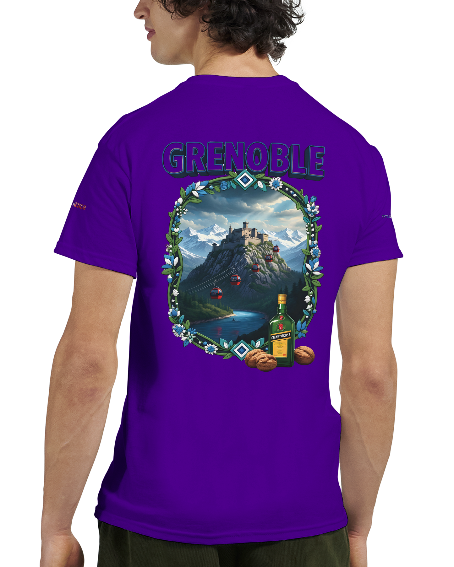 Unisex-T-Shirt Grenoble Stadt in Frankreich dick Rundhals | Gildan® 5000