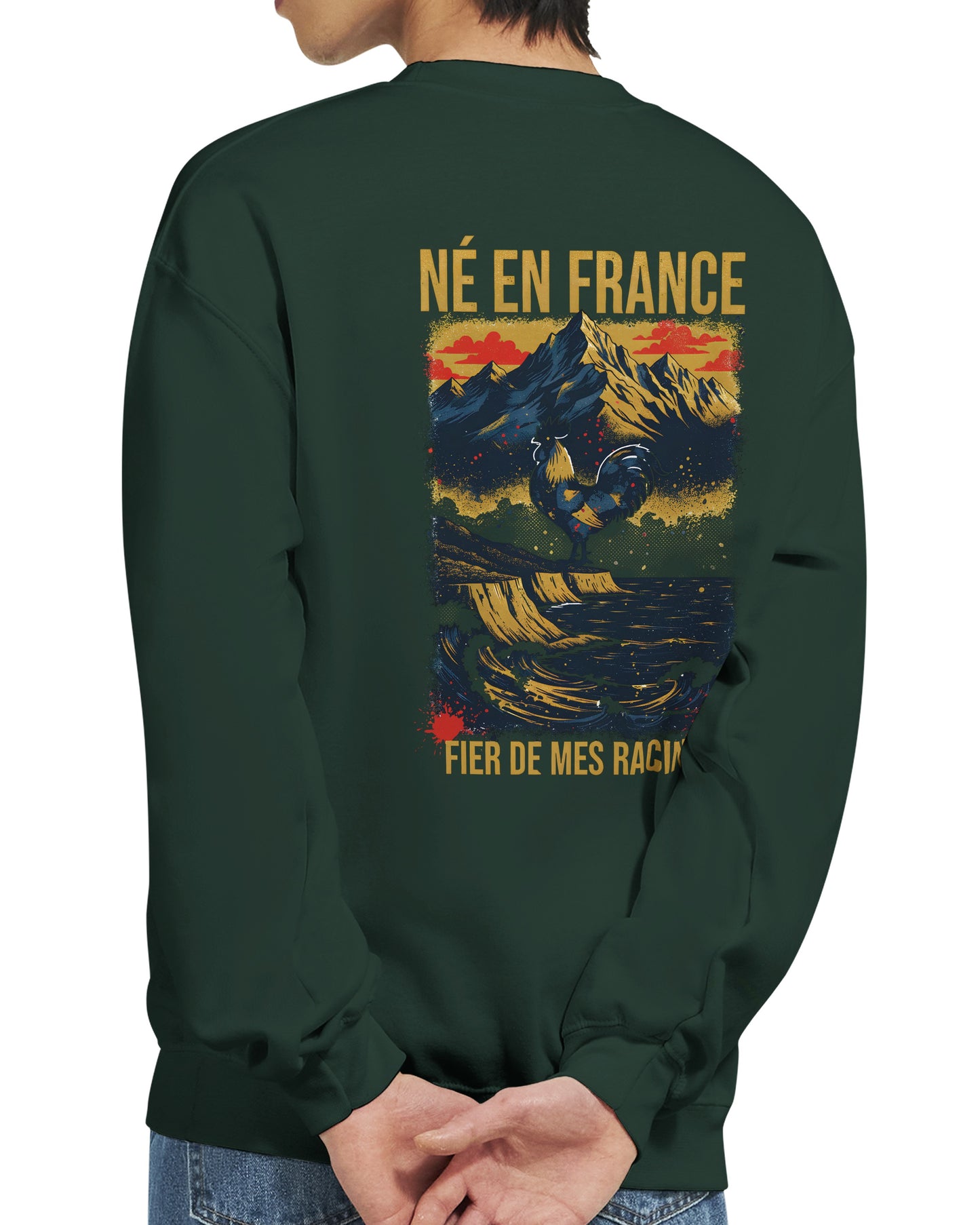 Sweat-shirt Homme Né en France - Confort Premium et Coupe Classique