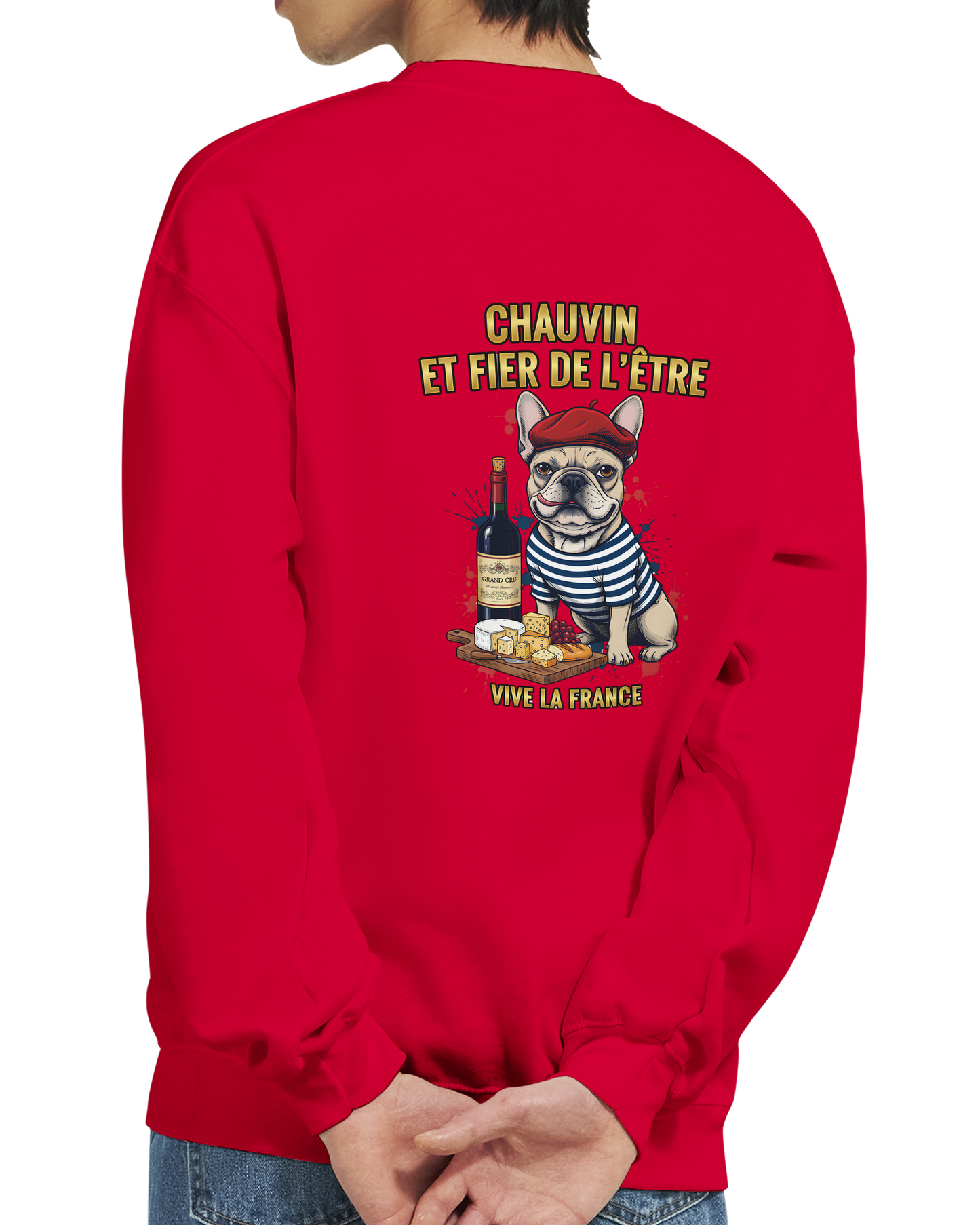 Sweatshirt „Chauvin und stolz darauf zu sein“ im klassischen französischen Rundhals-Stil | Gildan® 18000