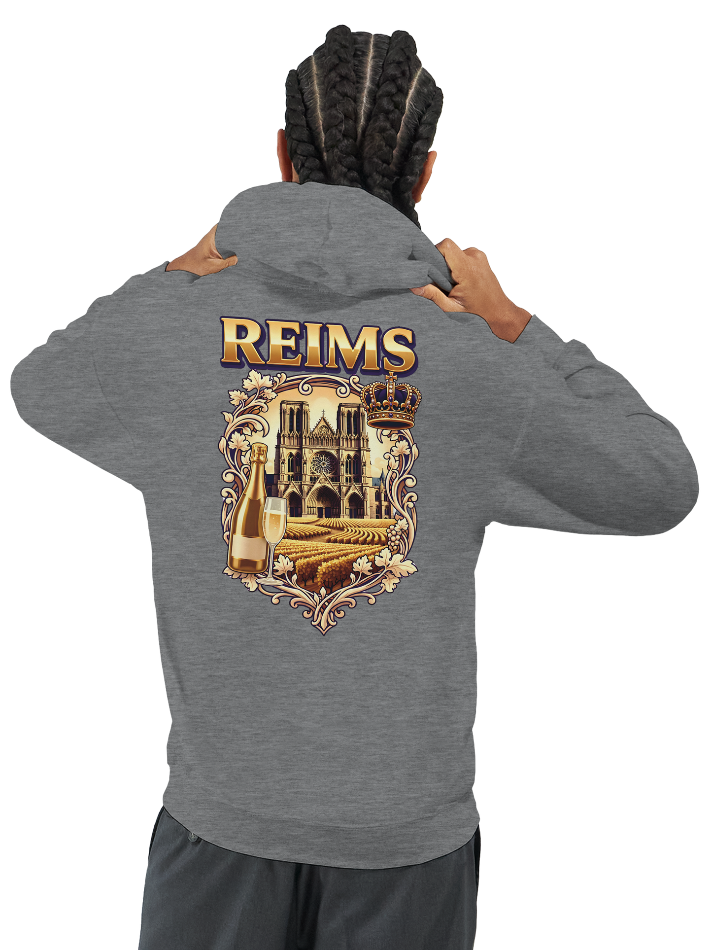 Sweat à capuche Reims – Hoodie unisexe classique style ville de France