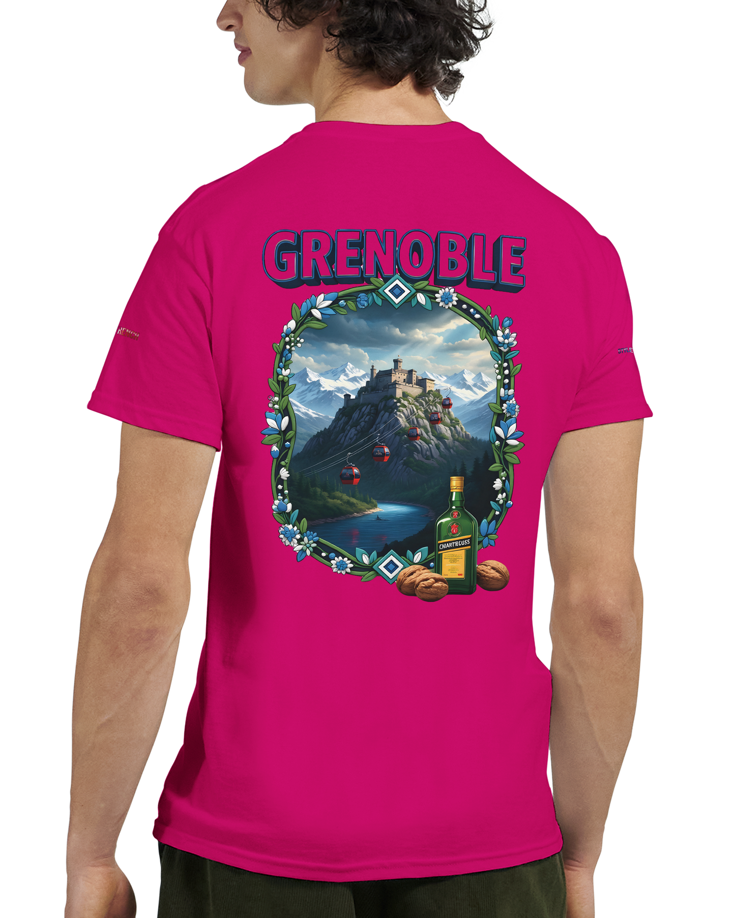 Unisex-T-Shirt Grenoble Stadt in Frankreich dick Rundhals | Gildan® 5000