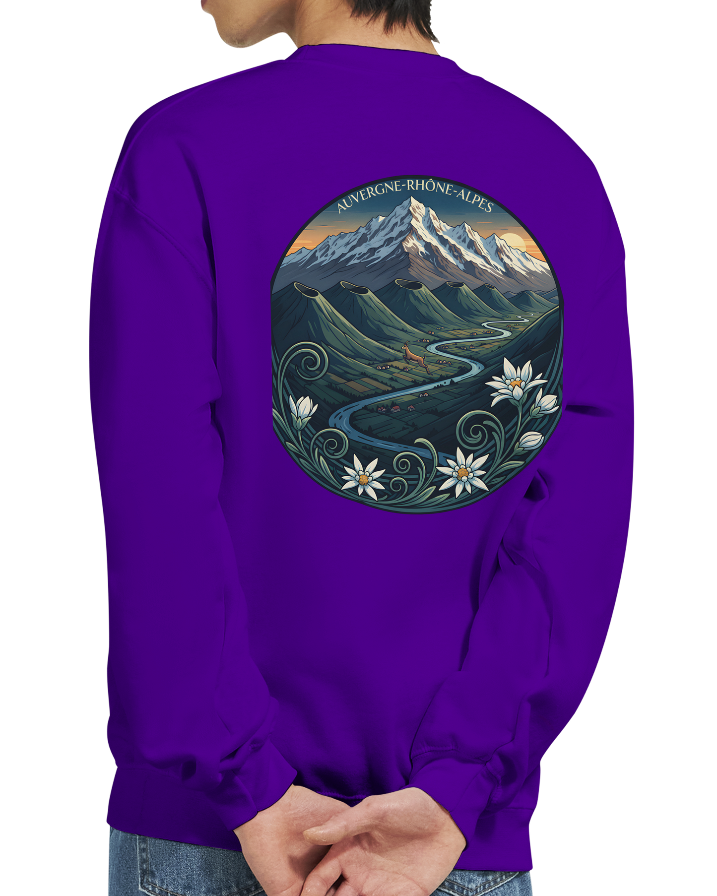 Unisex-Sweatshirt Auvergne-Rhône-Alpes klassisch Rundhals | Gildan® 18000