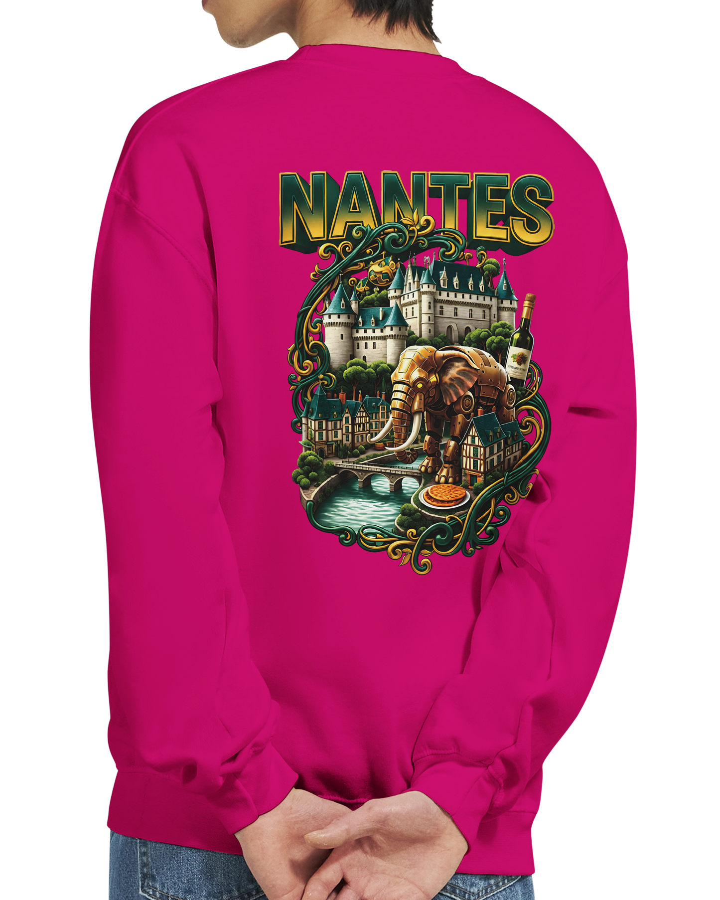 Unisex-Sweatshirt Nantes Stadt Frankreich klassisch Rundhals | Gildan® 18000