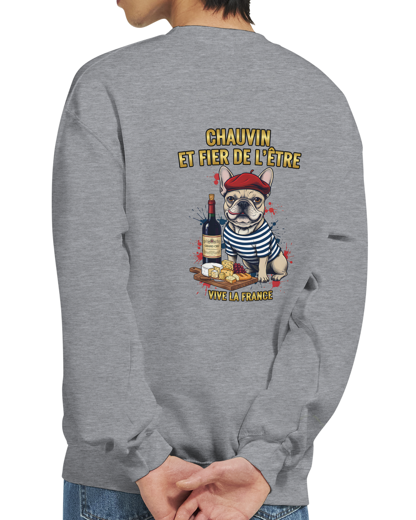 Sweatshirt „Chauvin und stolz darauf zu sein“ im klassischen französischen Rundhals-Stil | Gildan® 18000