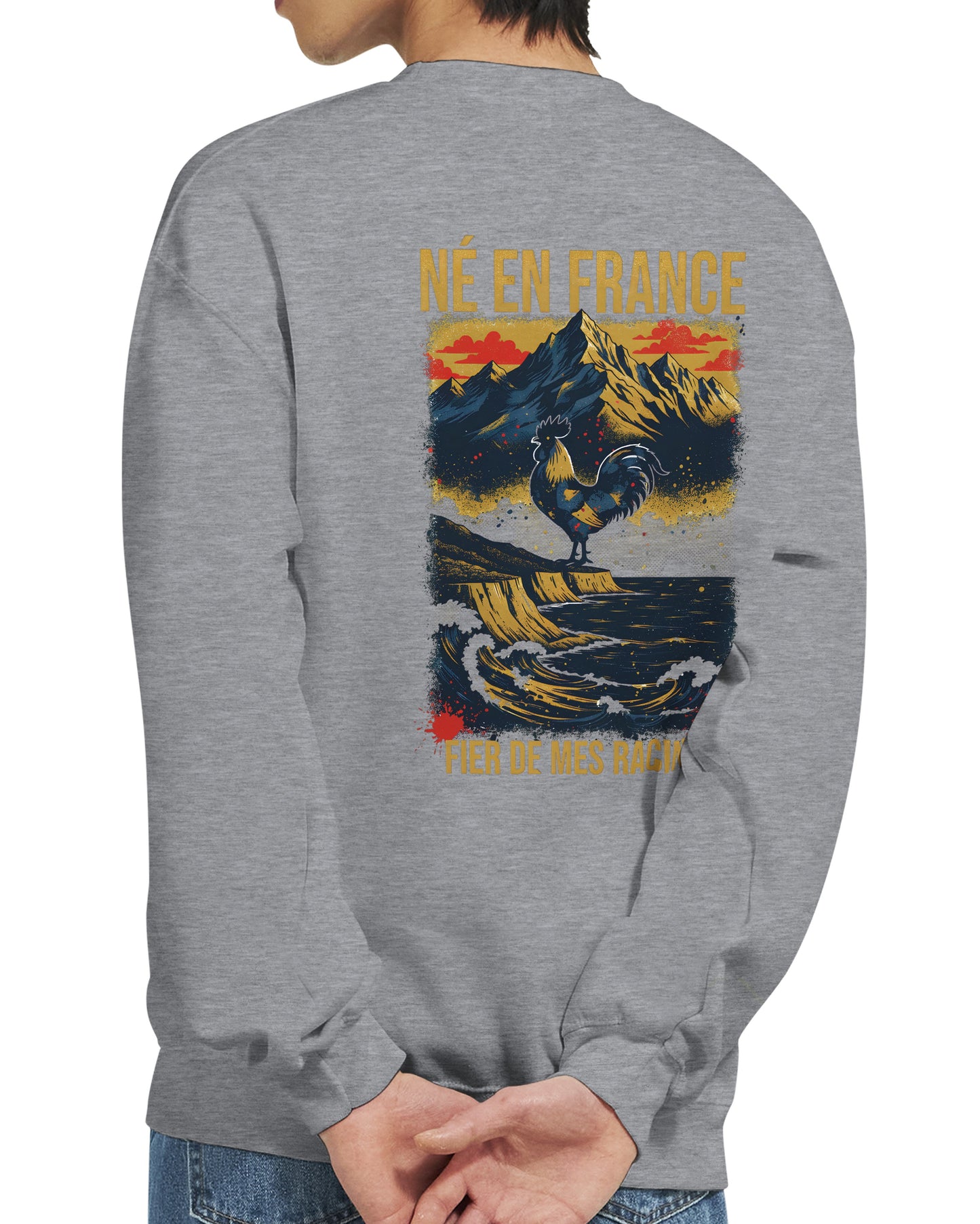 Sweat-shirt Homme Né en France - Confort Premium et Coupe Classique