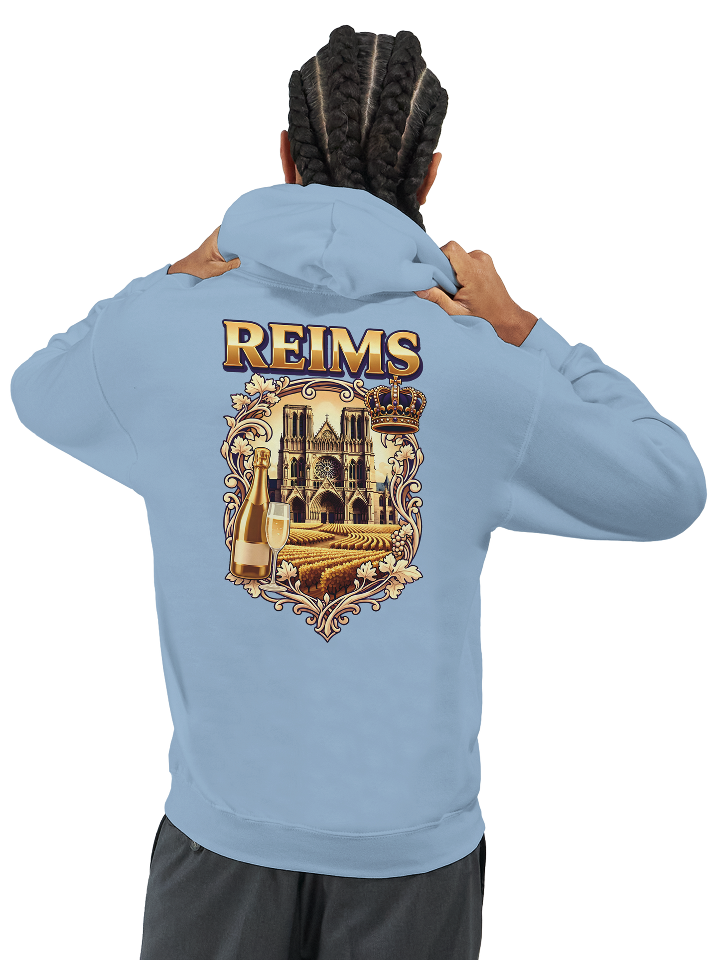 Sweat à capuche Reims – Hoodie unisexe classique style ville de France