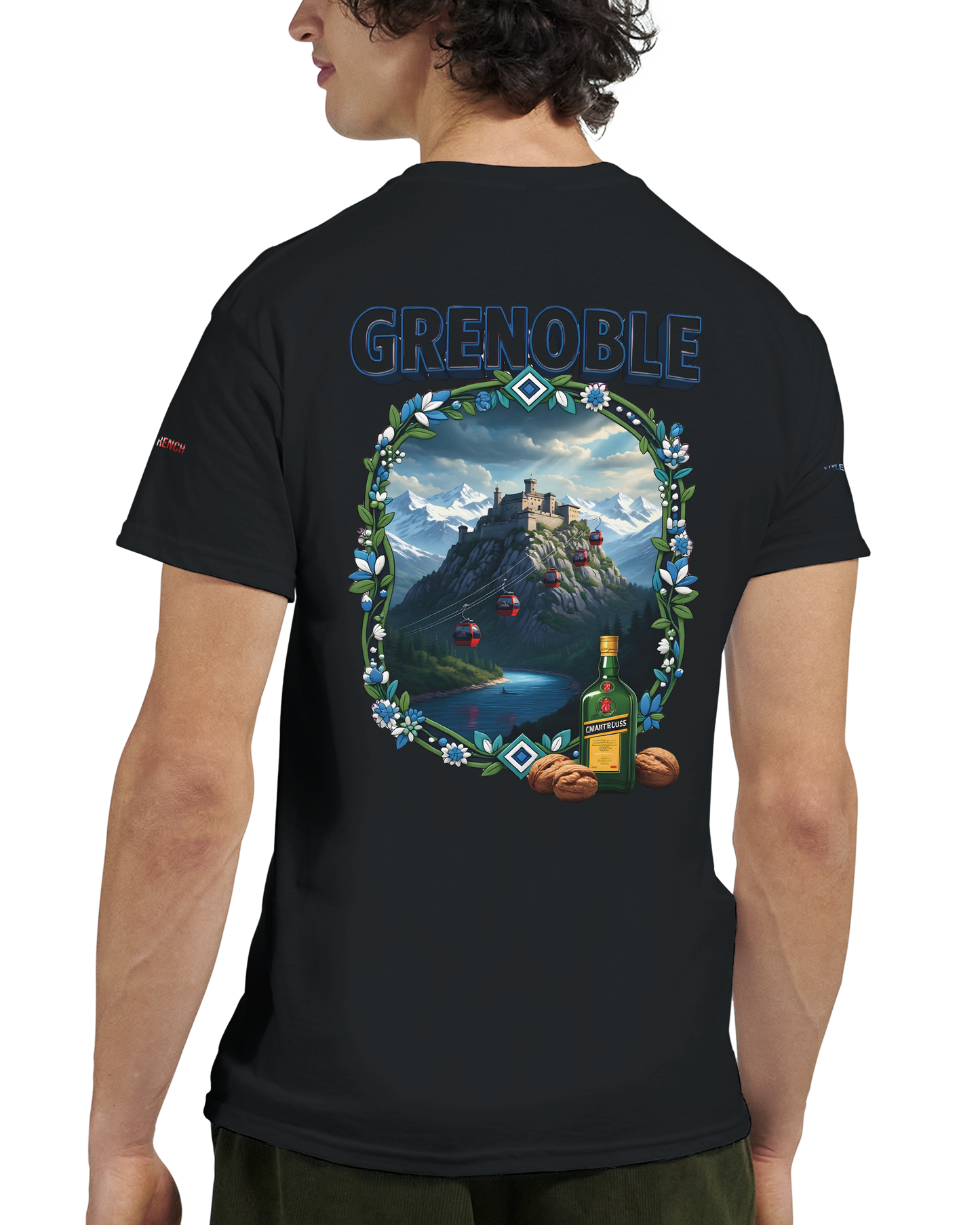 Unisex-T-Shirt Grenoble Stadt in Frankreich dick Rundhals | Gildan® 5000