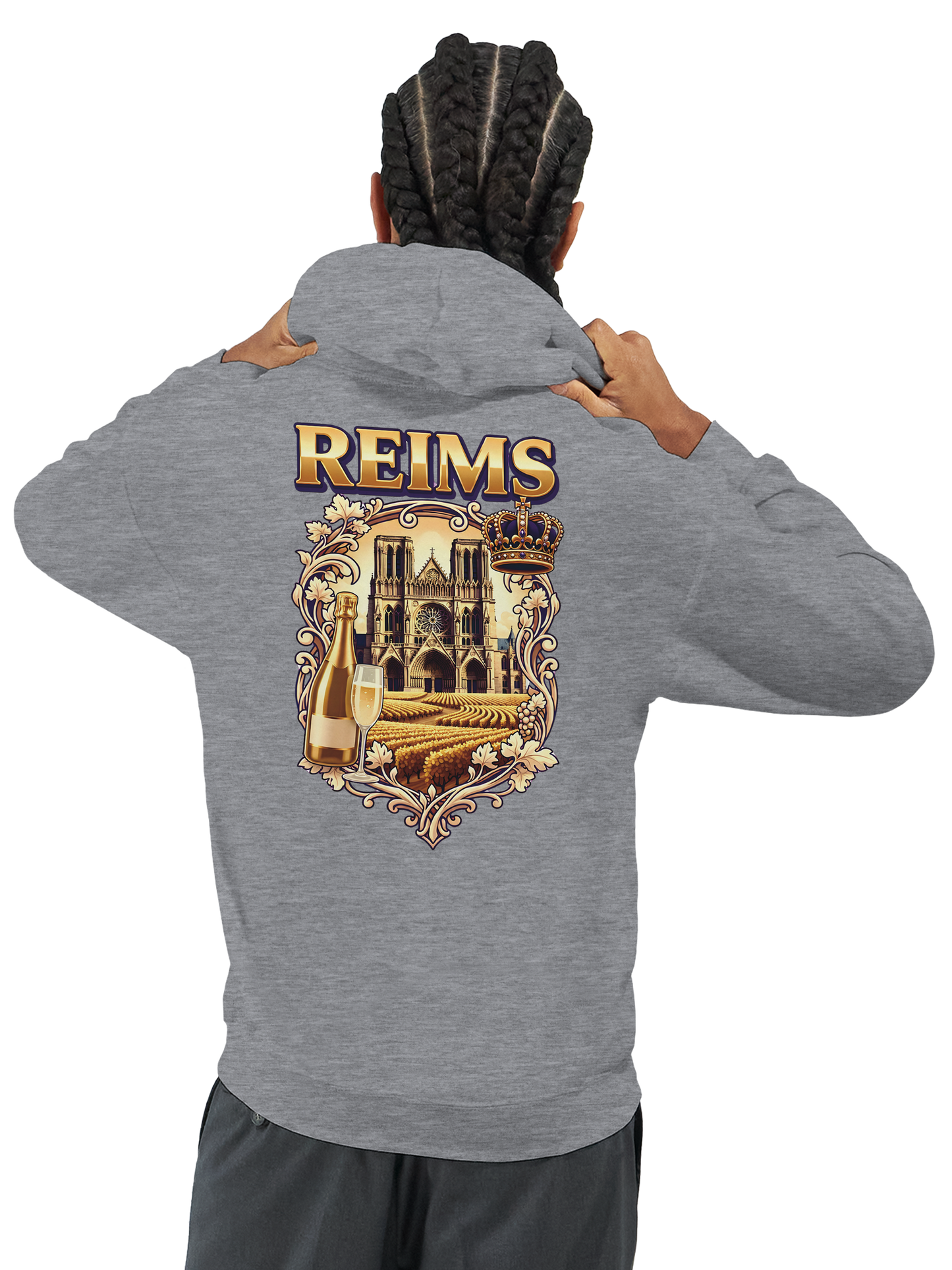 Sweat à capuche Reims – Hoodie unisexe classique style ville de France