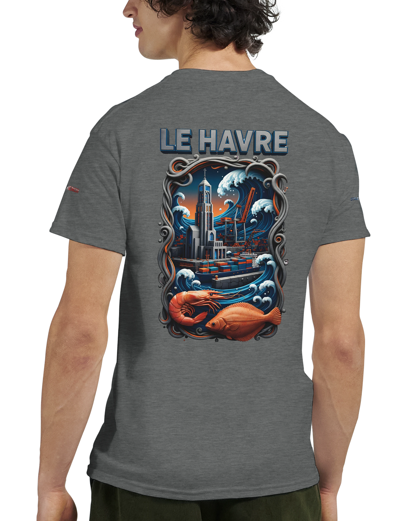 Unisex-T-Shirt Le Havre Stadt in Frankreich dick Rundhals | Gildan® 5000