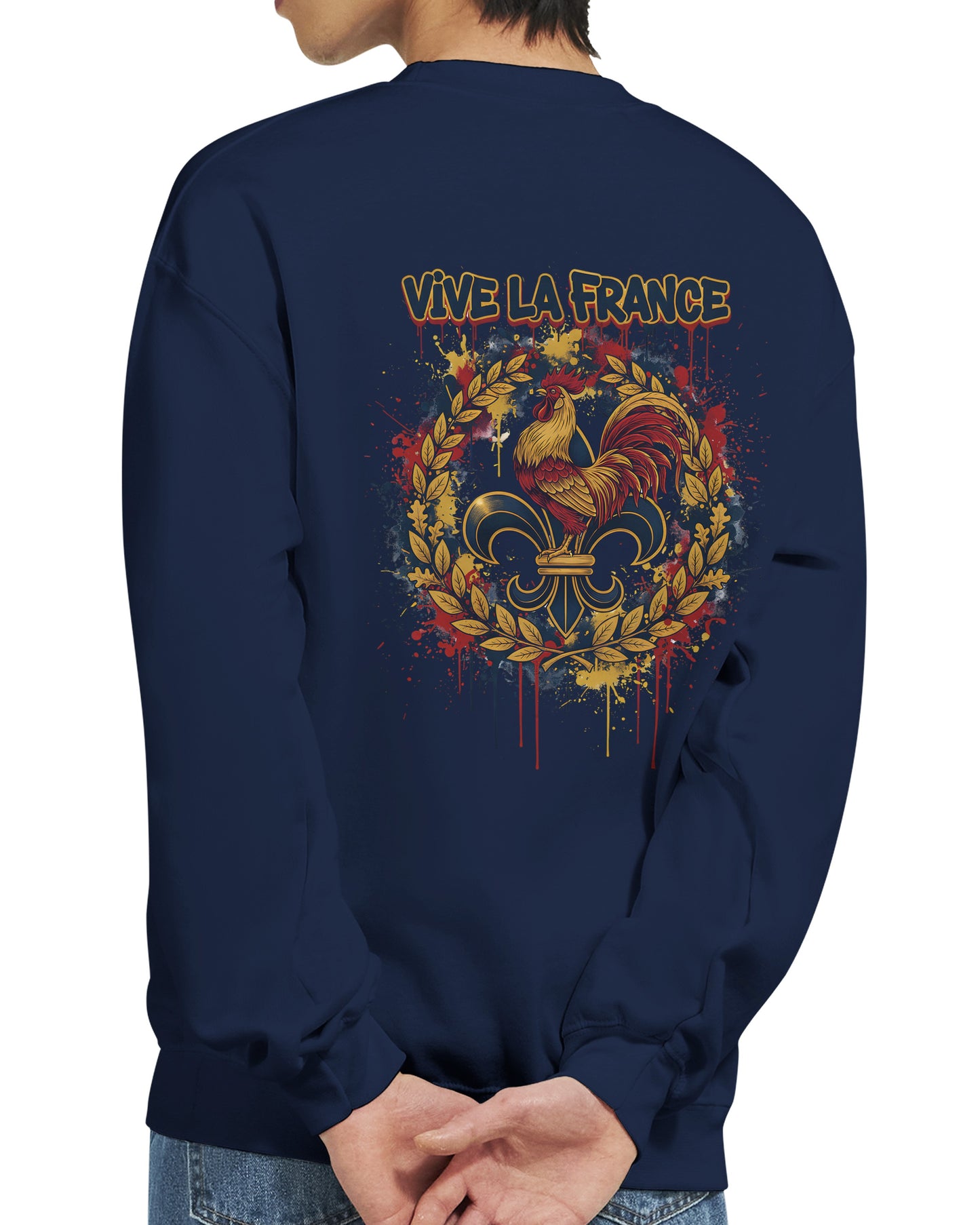 Sweat-shirt Vive la France pour Homme – Sweat à Capuche en Coton Premium