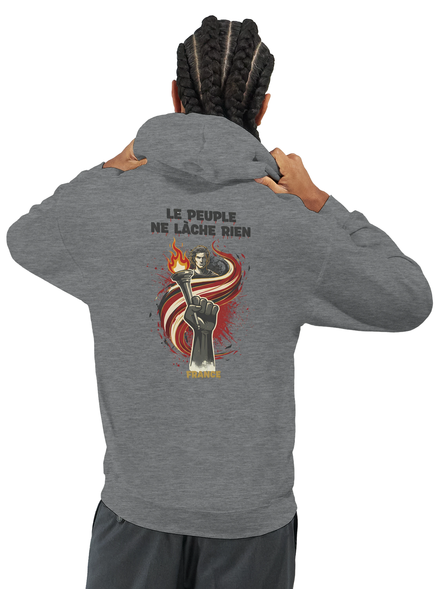 "The people don't give up" hoodie - classic French style for men | Gildan® 18500