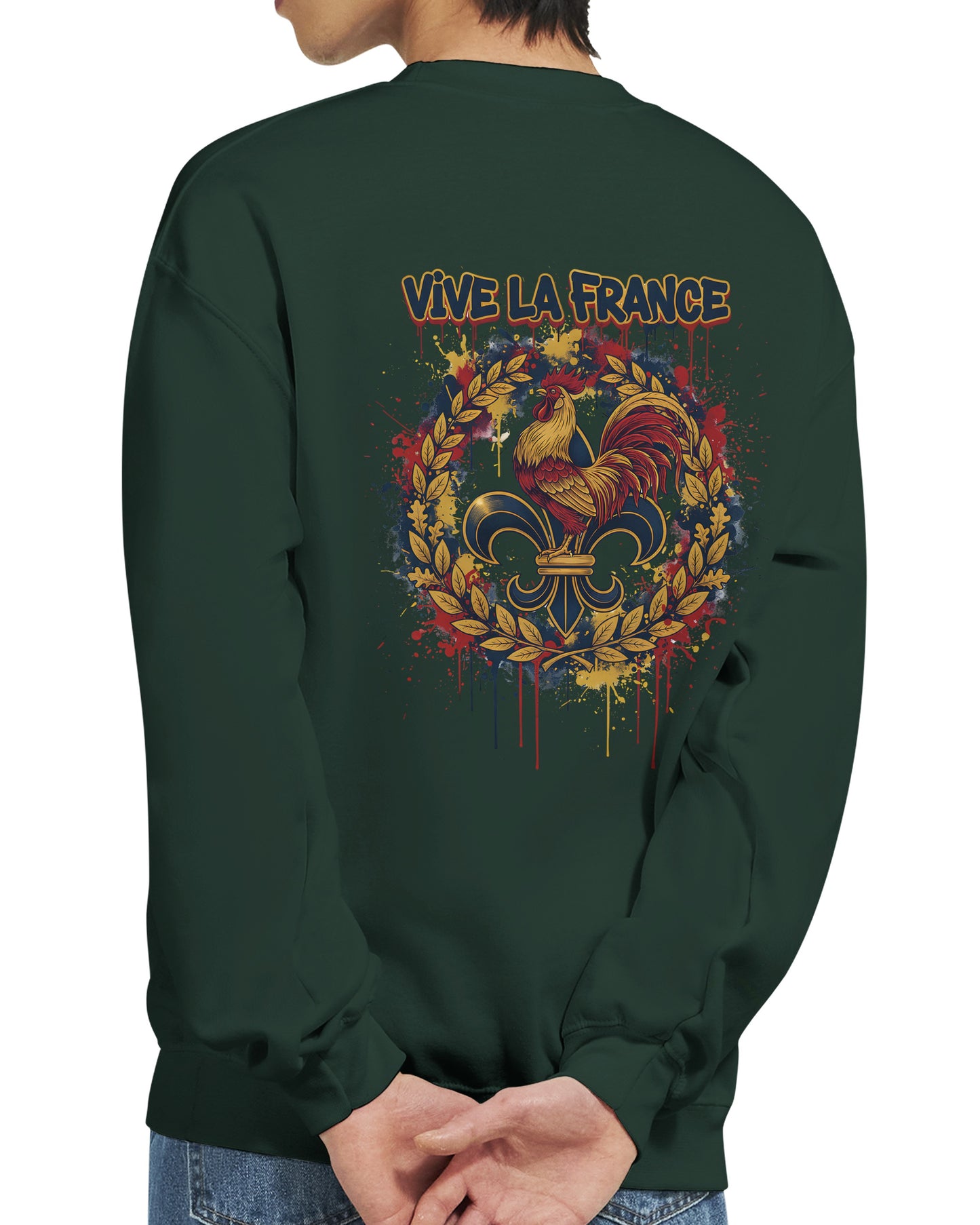 Sweat-shirt Vive la France pour Homme – Sweat à Capuche en Coton Premium