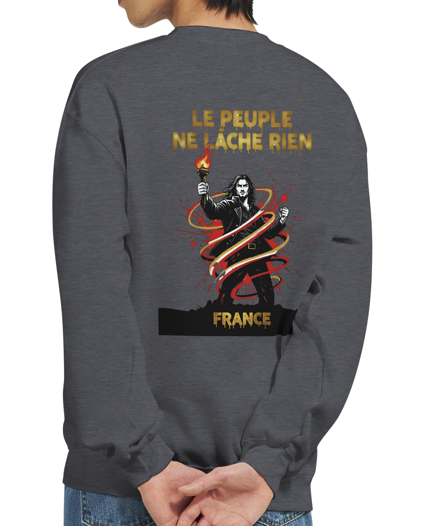 Sweatshirt "Le peuple lâche rien" French Style Classic Crewneck | Gildan® 18000