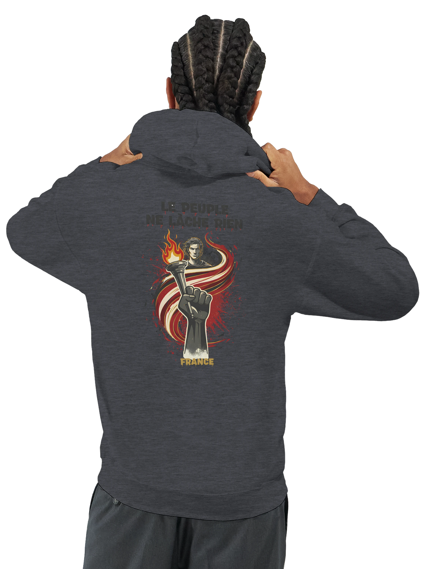 "The people don't give up" hoodie - classic French style for men | Gildan® 18500