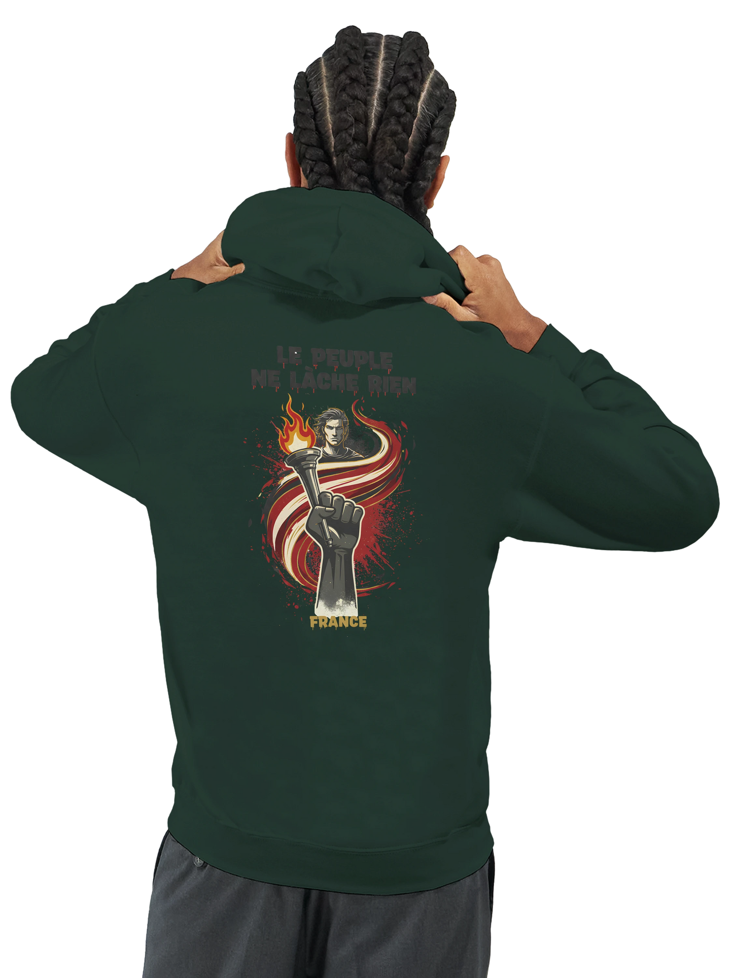 "The people don't give up" hoodie - classic French style for men | Gildan® 18500