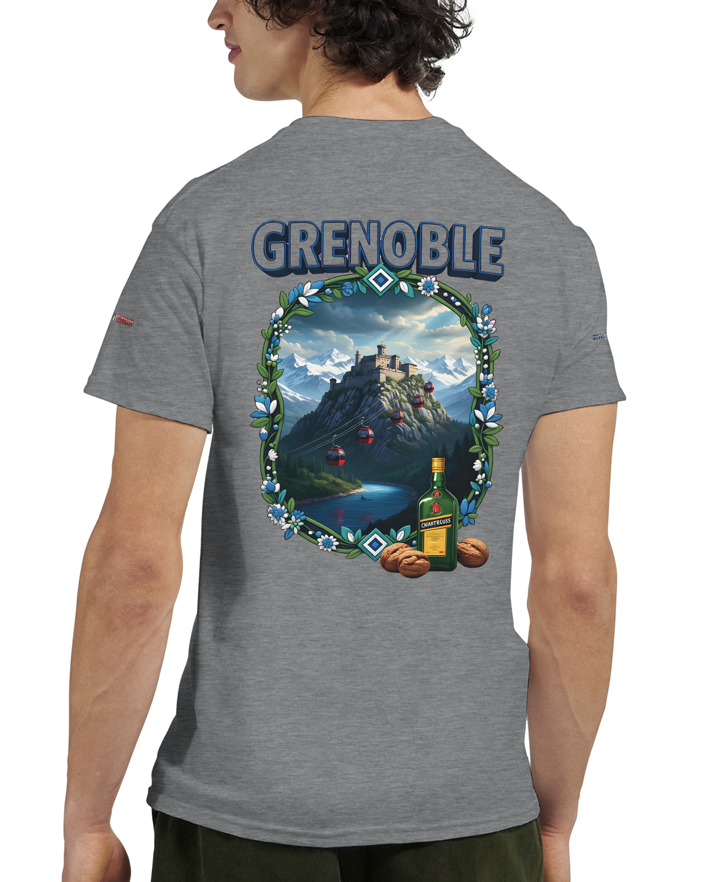 Unisex-T-Shirt Grenoble Stadt in Frankreich dick Rundhals | Gildan® 5000
