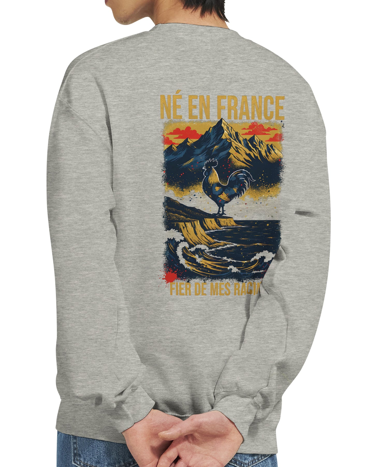 Sweat-shirt Homme Né en France - Confort Premium et Coupe Classique