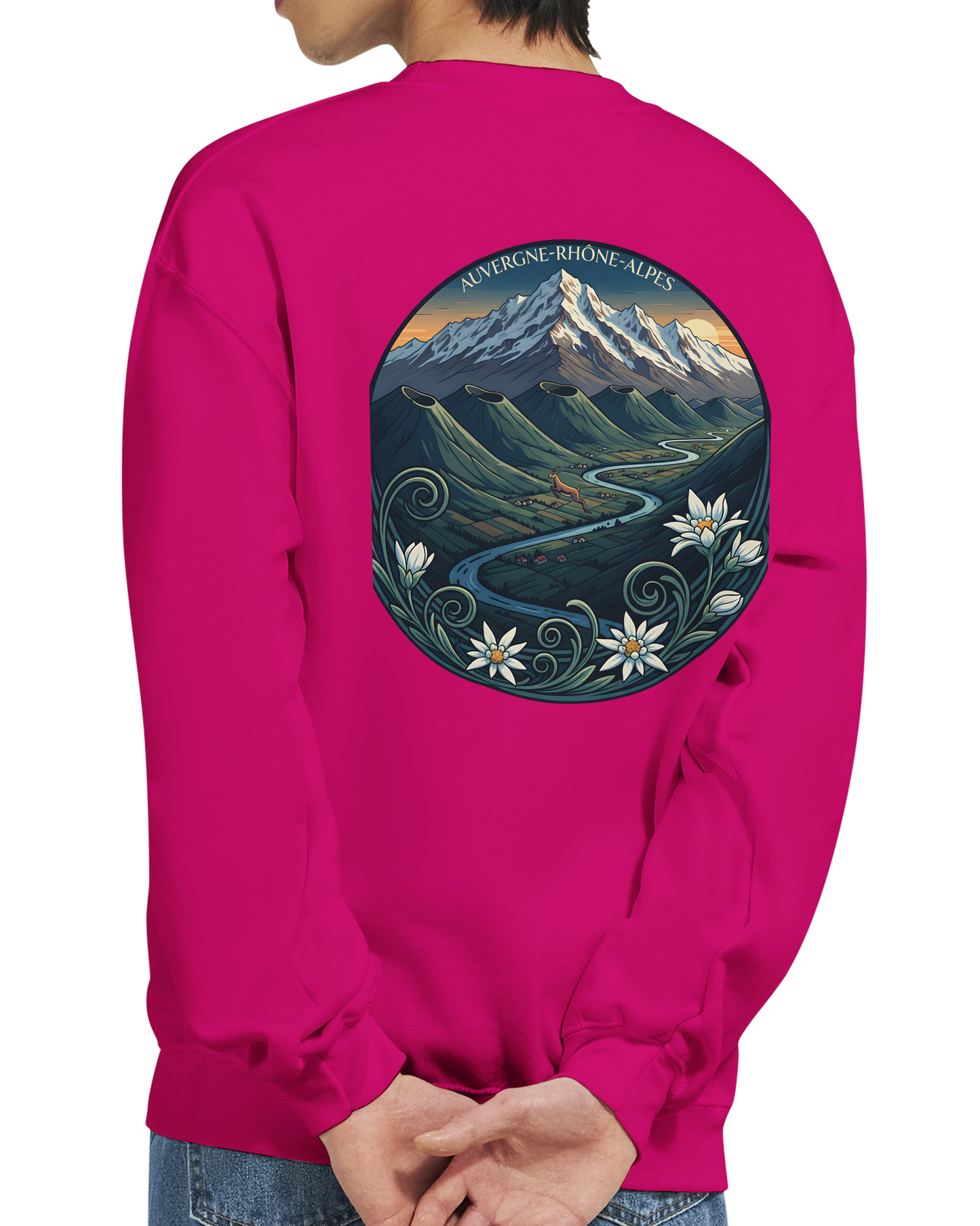 Unisex-Sweatshirt Auvergne-Rhône-Alpes klassisch Rundhals | Gildan® 18000