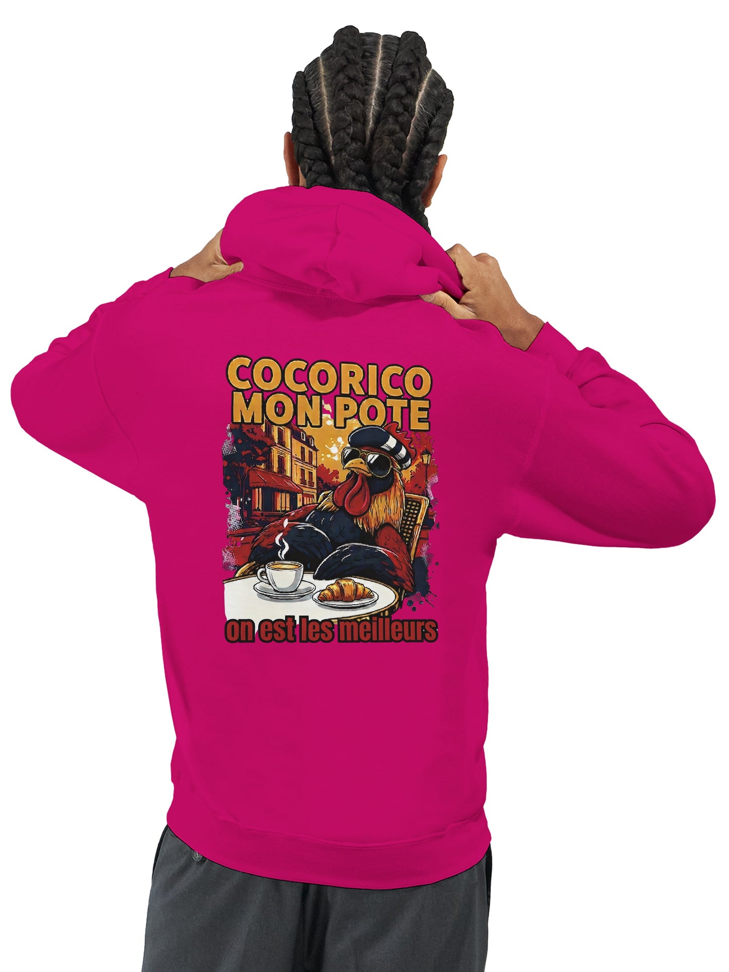 Herren-Kapuzenpullover „Cocorico, wir sind die Besten“ klassisch | Gildan® 18500