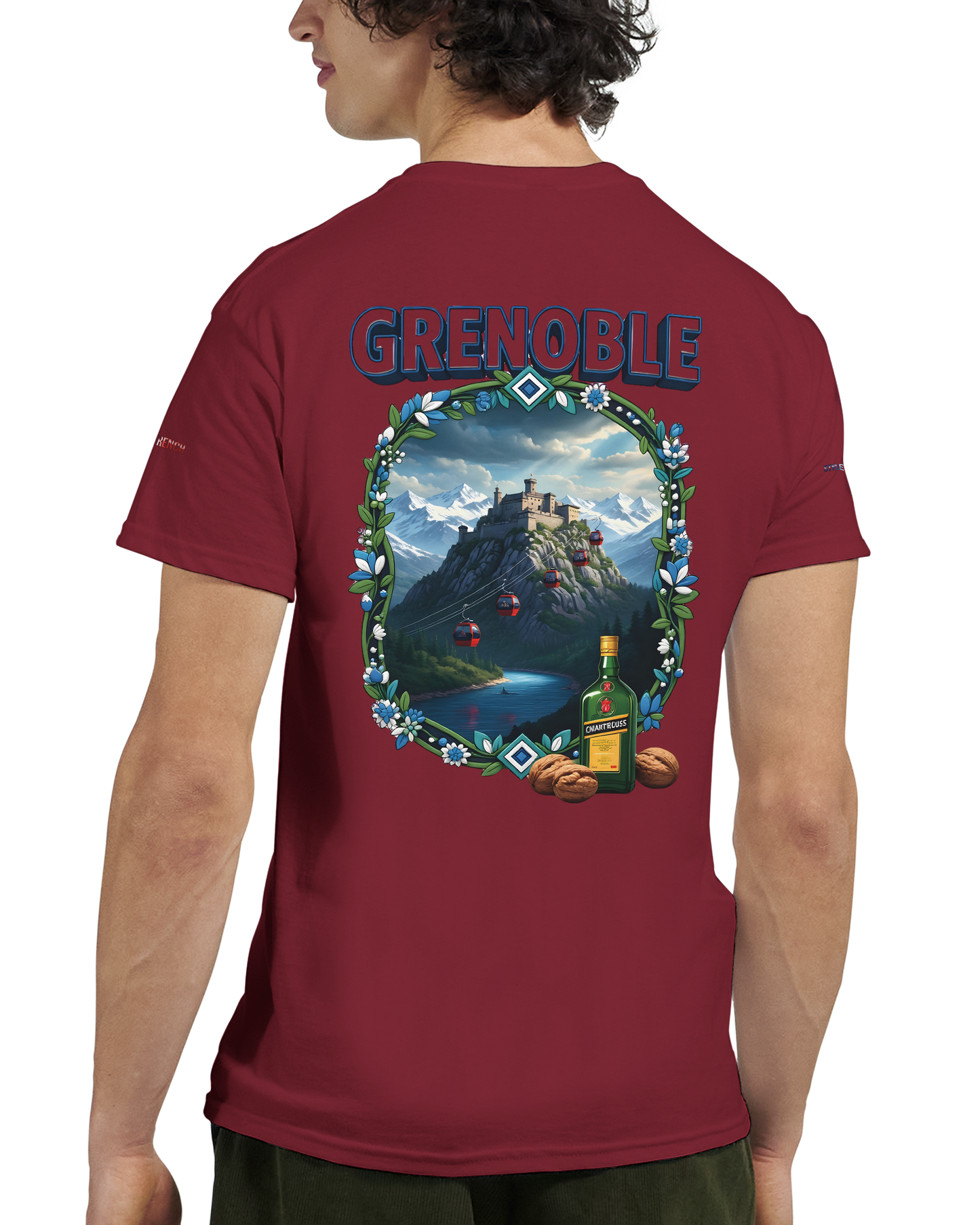 Unisex-T-Shirt Grenoble Stadt in Frankreich dick Rundhals | Gildan® 5000
