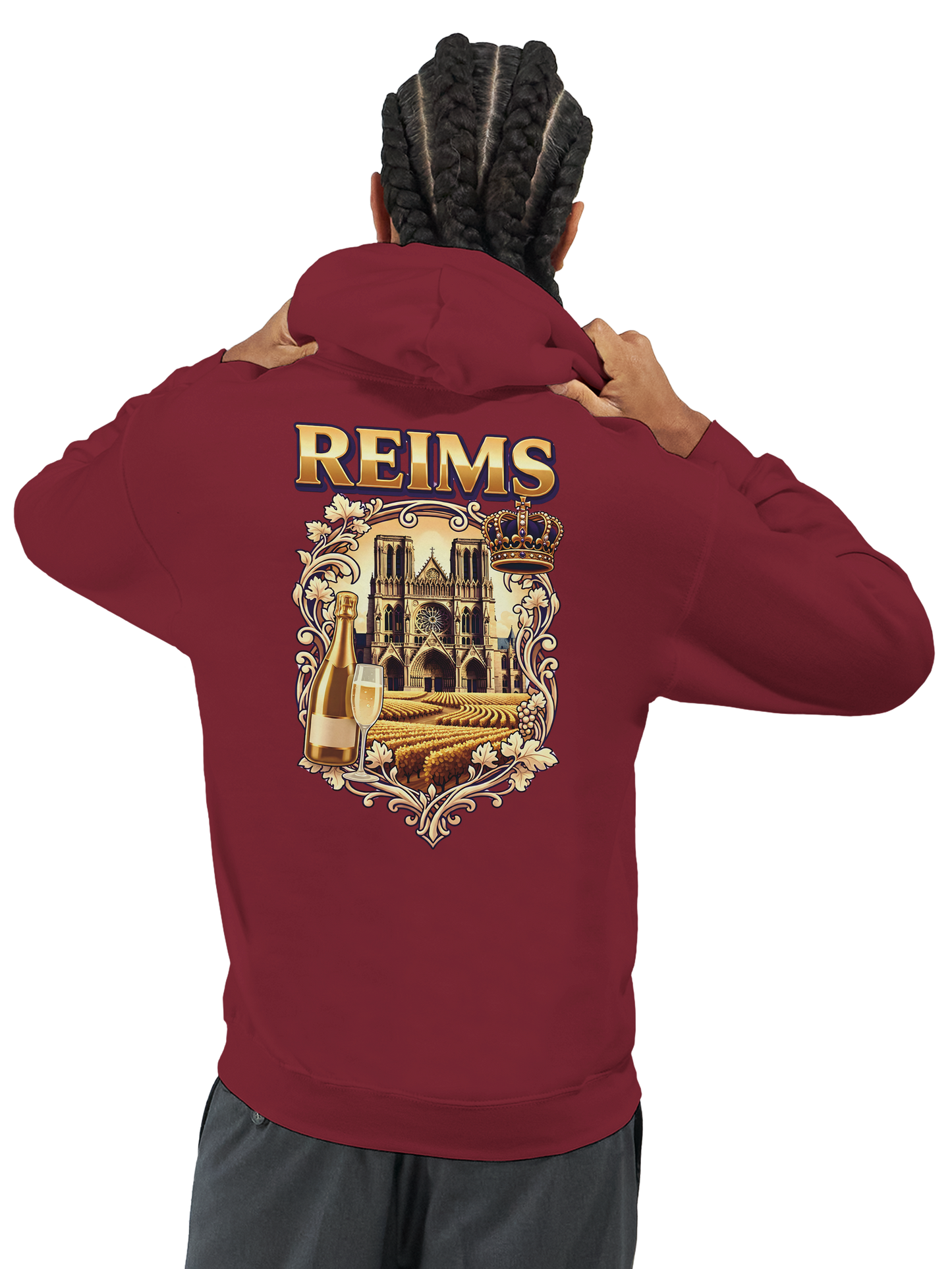 Sweat à capuche Reims – Hoodie unisexe classique style ville de France