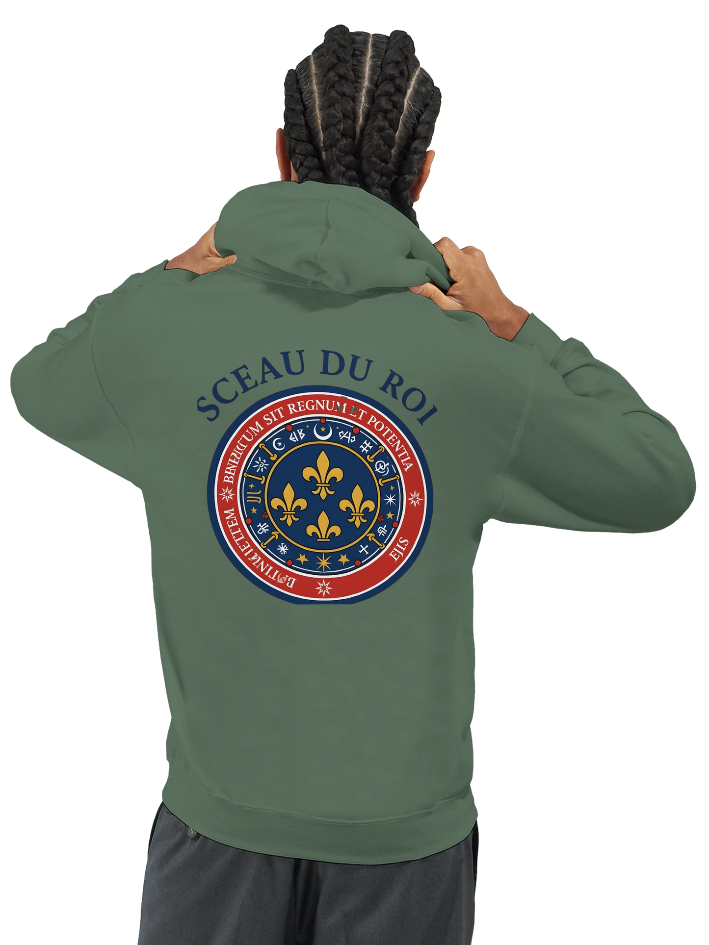 Herren-Kapuzenpullover „Siegel des Königs“ klassisch | Gildan® 18500