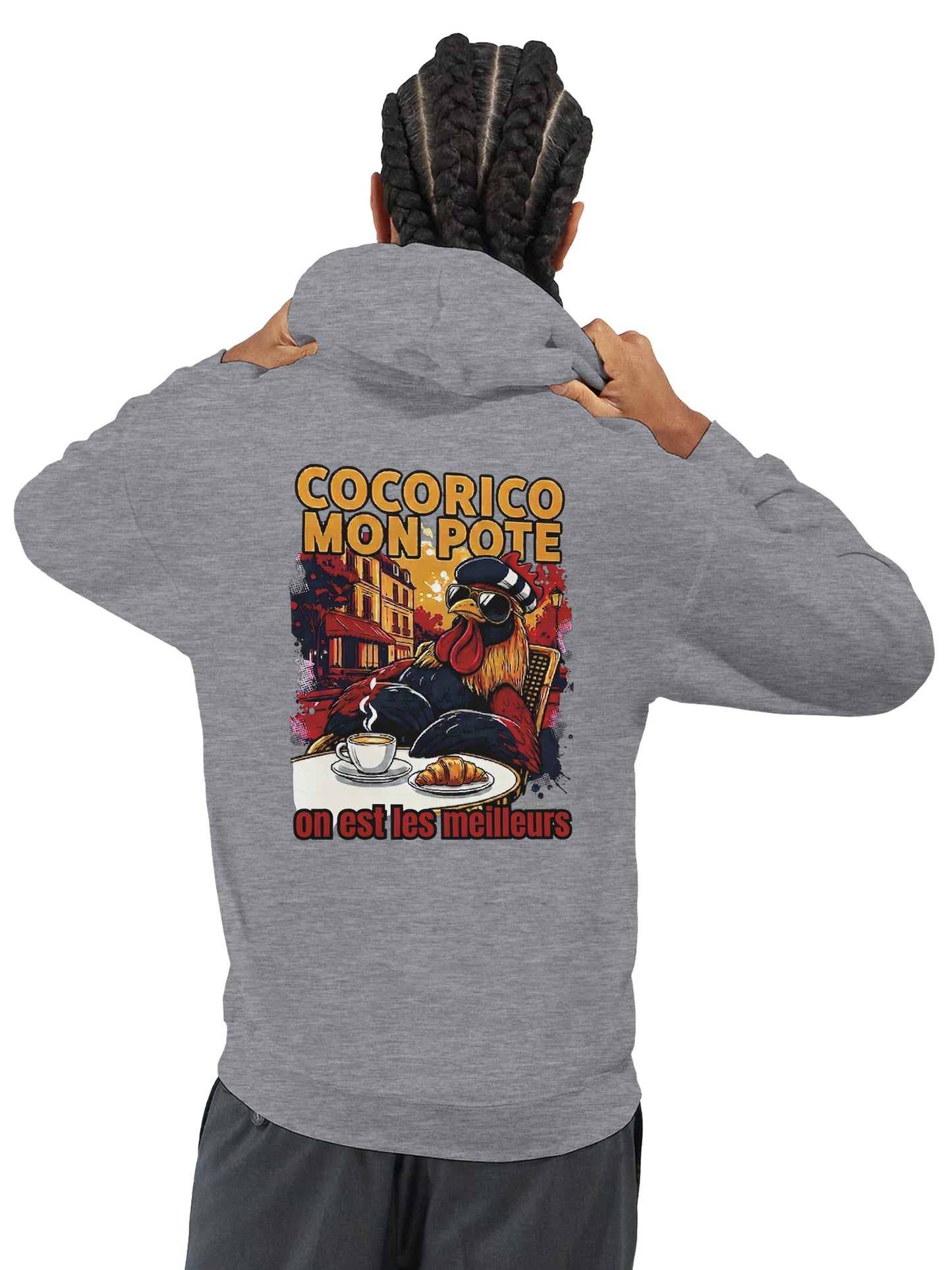 Herren-Kapuzenpullover „Cocorico, wir sind die Besten“ klassisch | Gildan® 18500