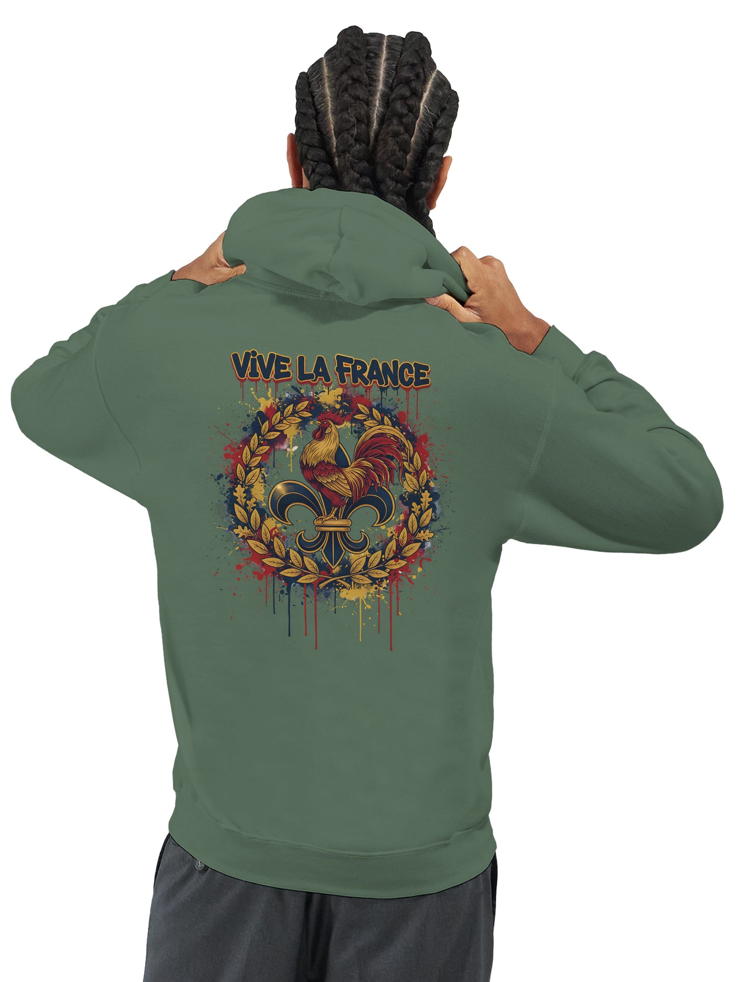 Sweat à capuche Vive la France – Hoodie Premium pour Homme