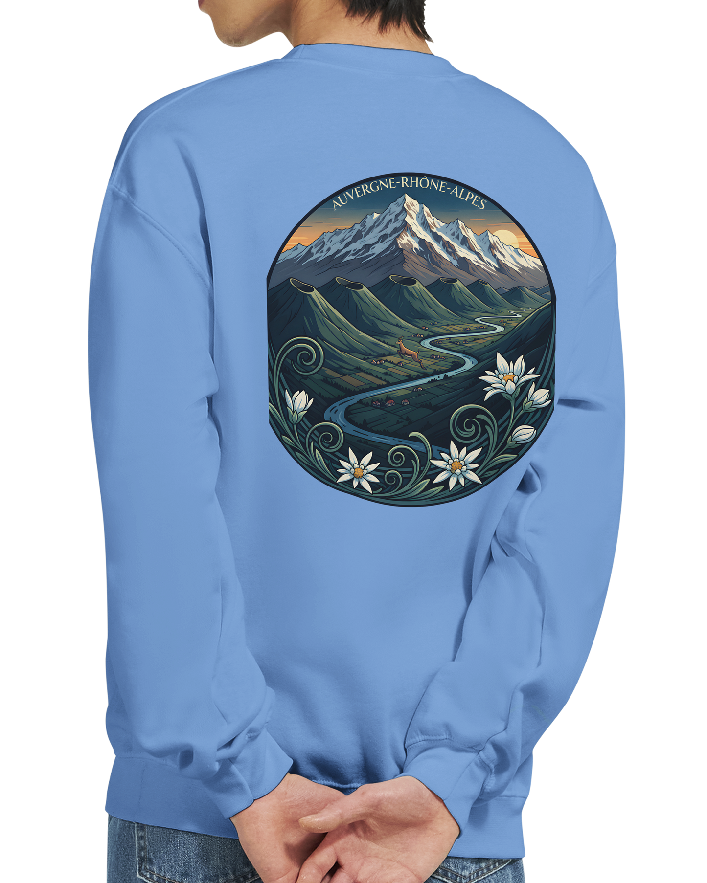 Unisex-Sweatshirt Auvergne-Rhône-Alpes klassisch Rundhals | Gildan® 18000