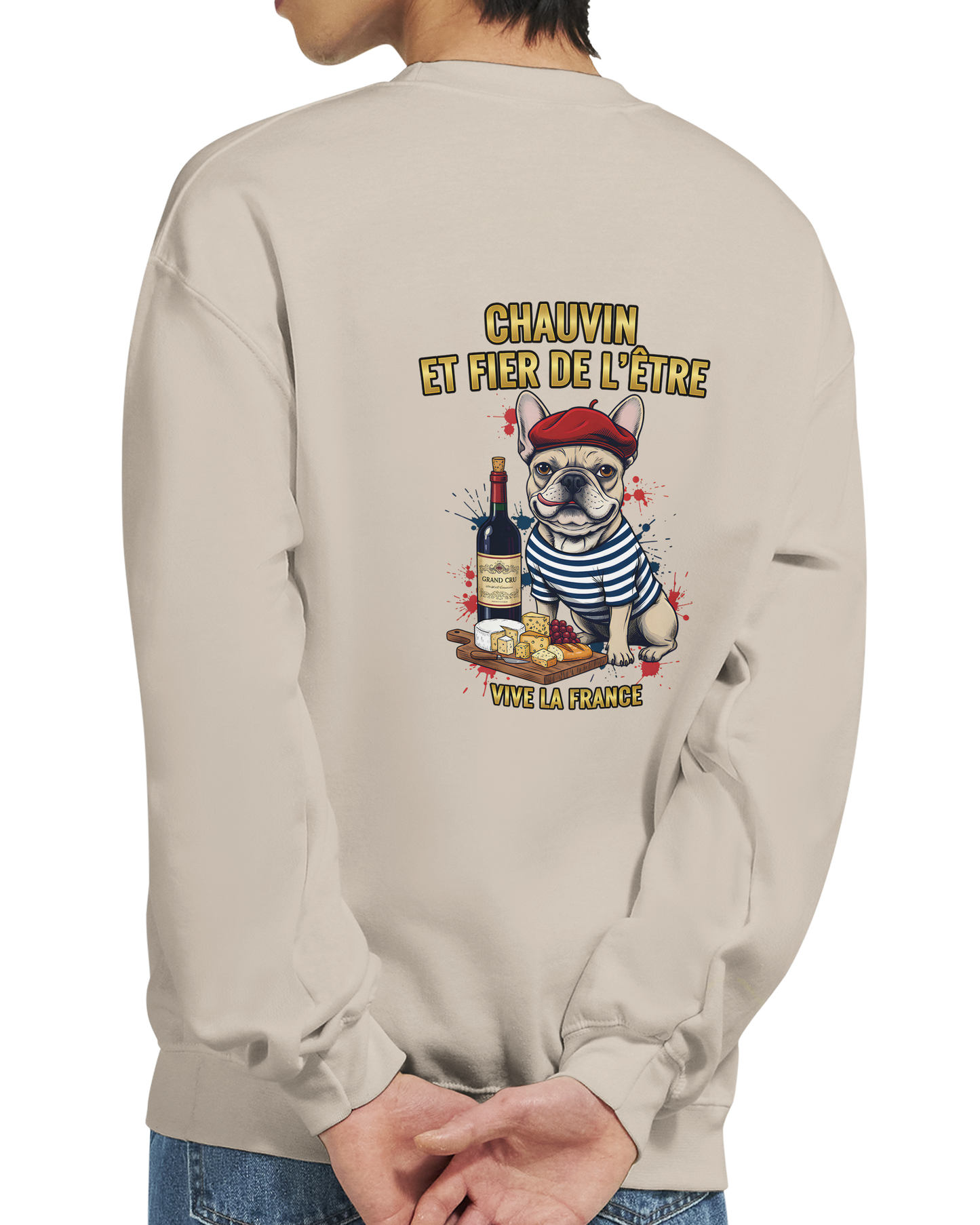 Sweatshirt „Chauvin und stolz darauf zu sein“ im klassischen französischen Rundhals-Stil | Gildan® 18000