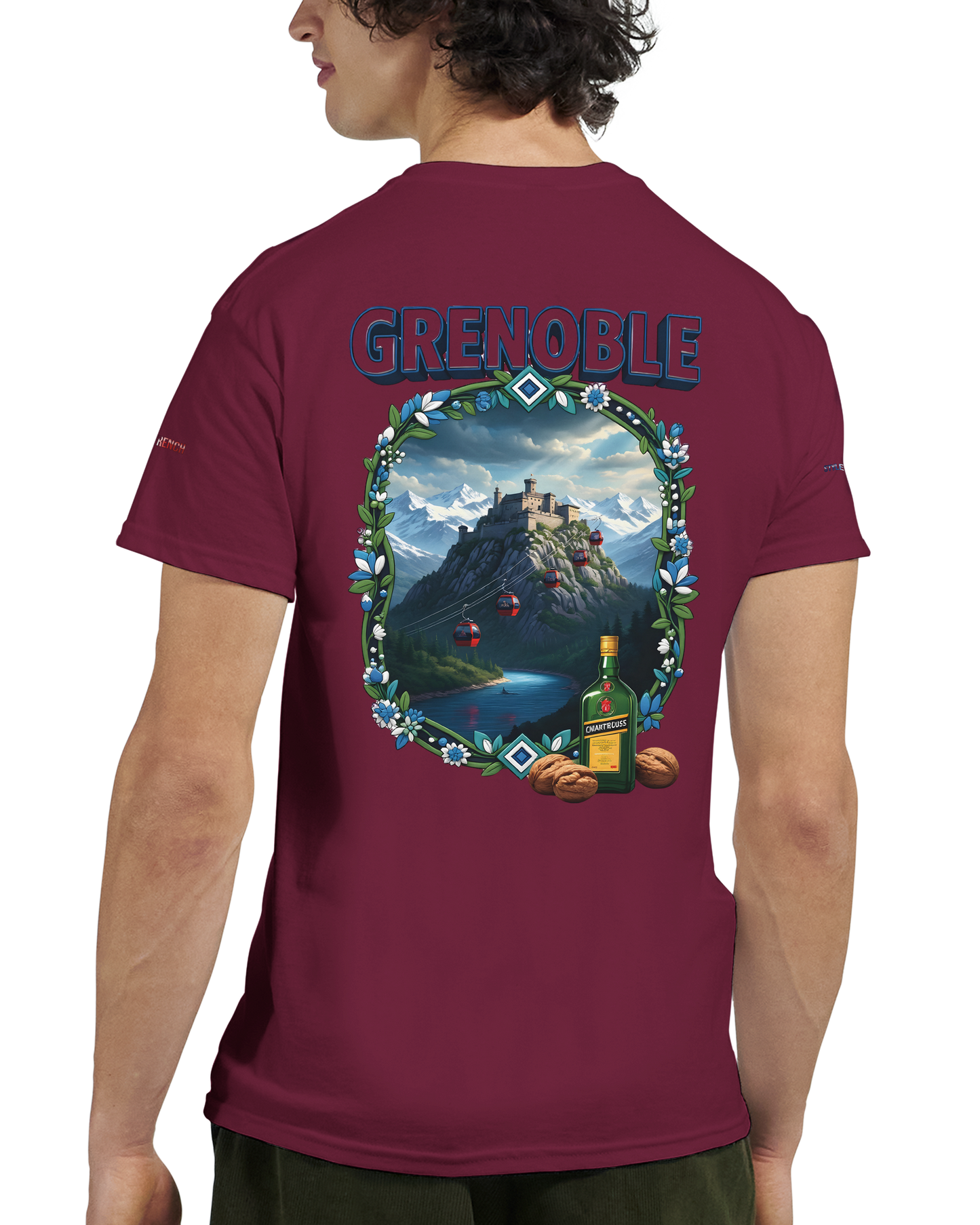 Unisex-T-Shirt Grenoble Stadt in Frankreich dick Rundhals | Gildan® 5000
