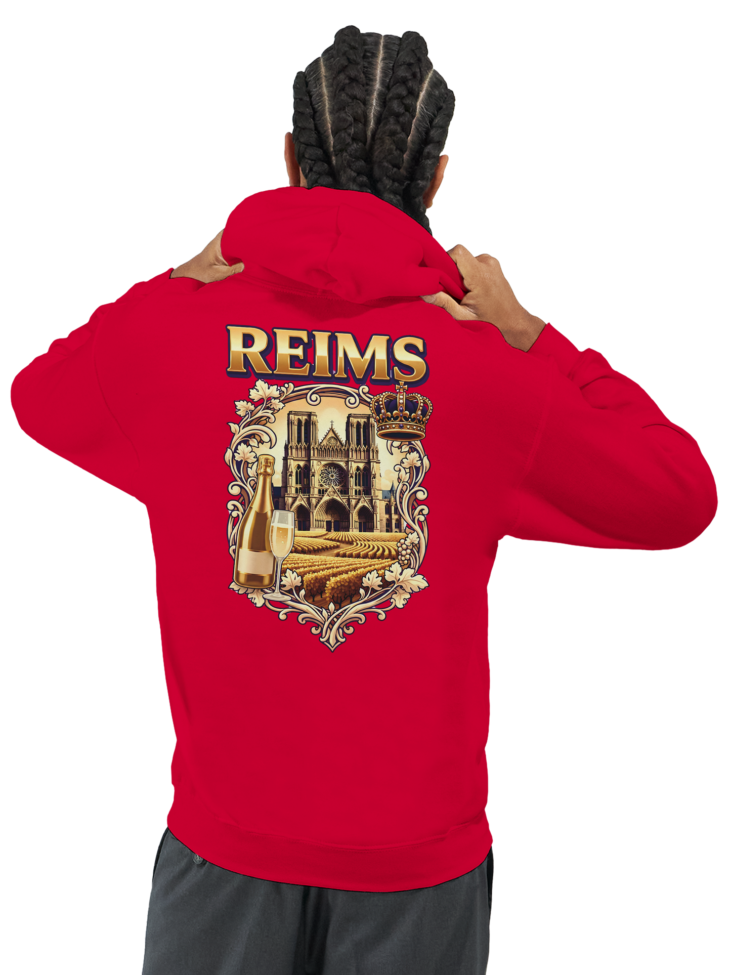 Sweat à capuche Reims – Hoodie unisexe classique style ville de France