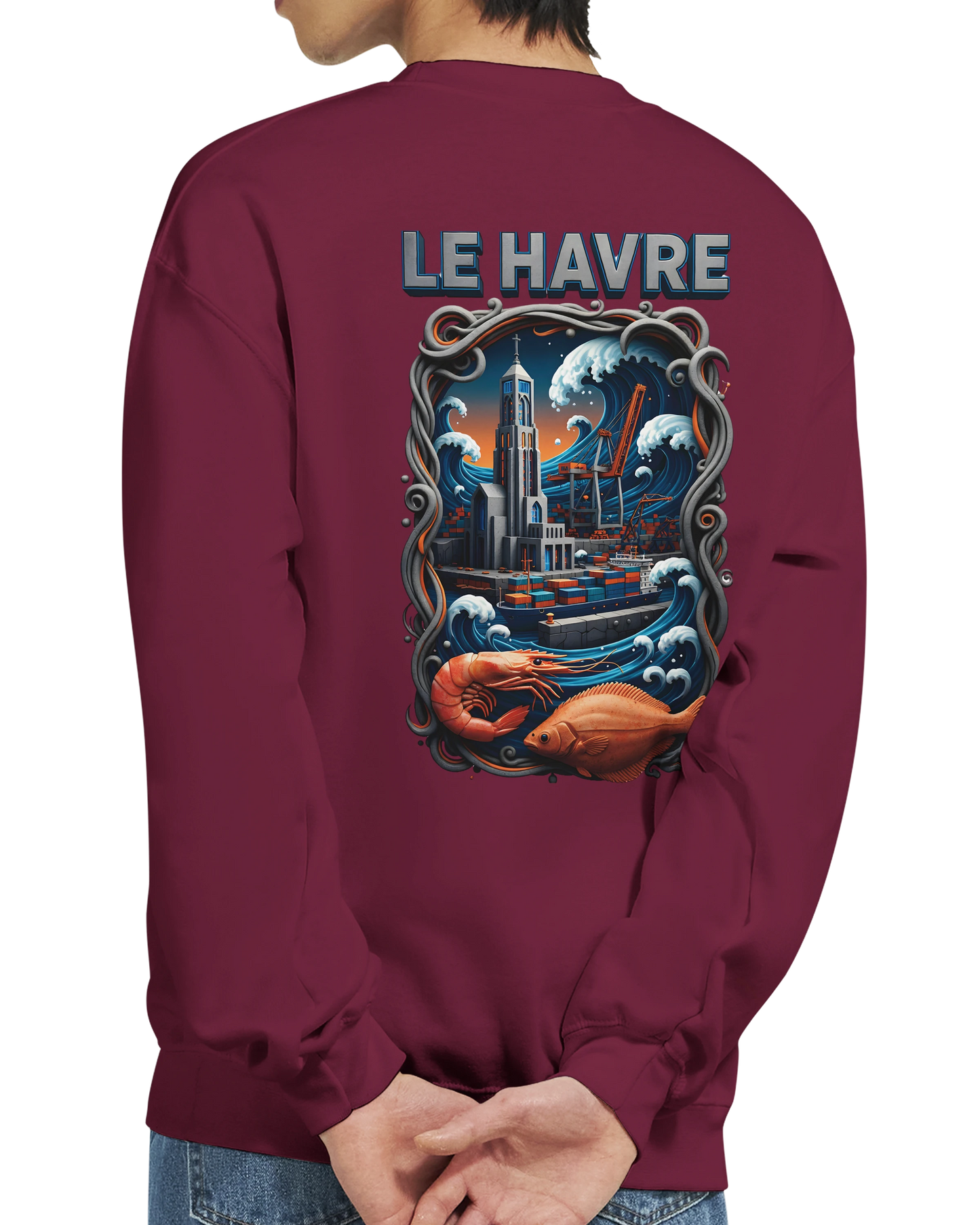 Sweat-shirt Unisexe Le Havre – Ville de France – Pull Premium Confort