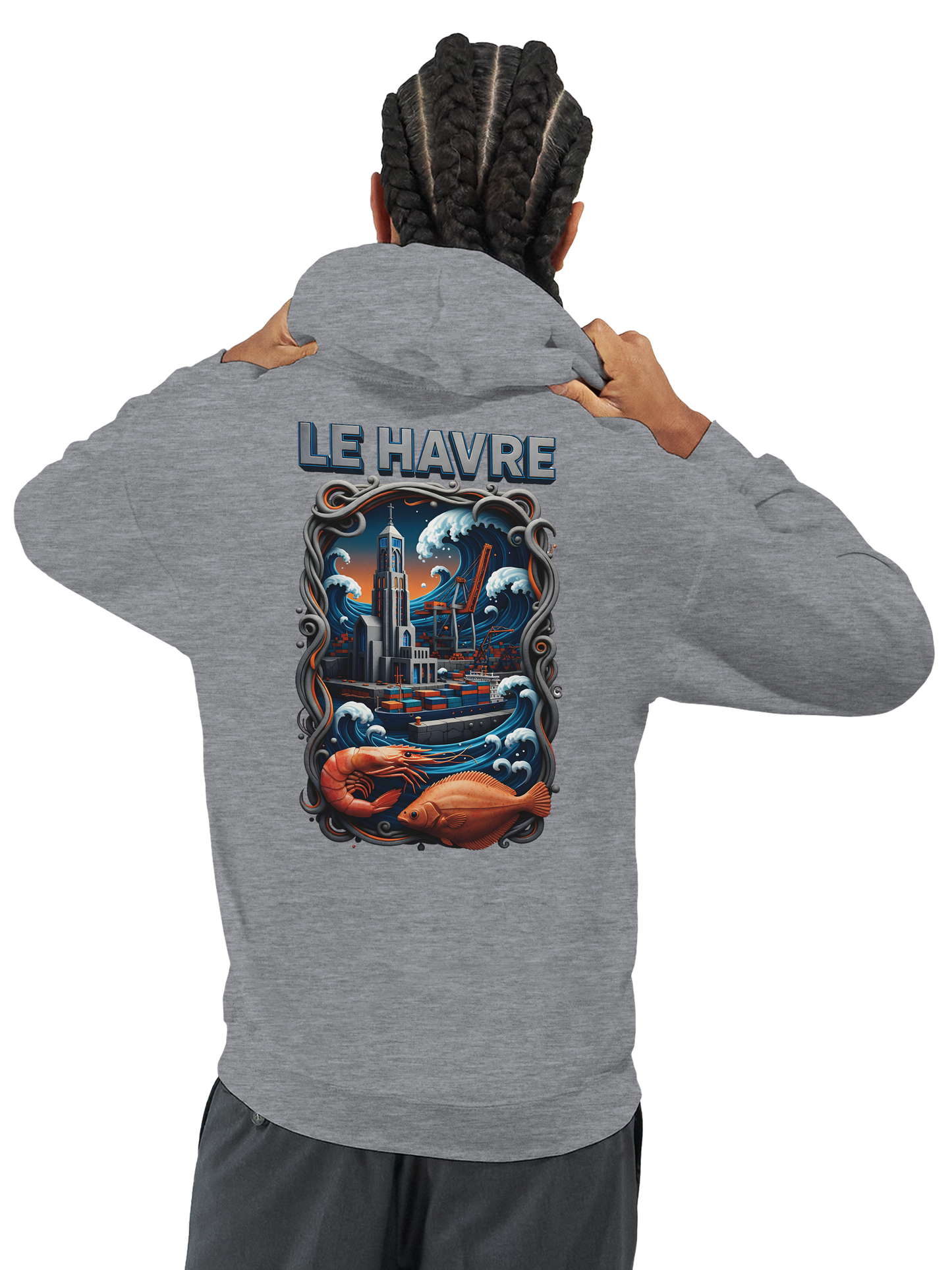 Sweat à capuche unisexe Le Havre