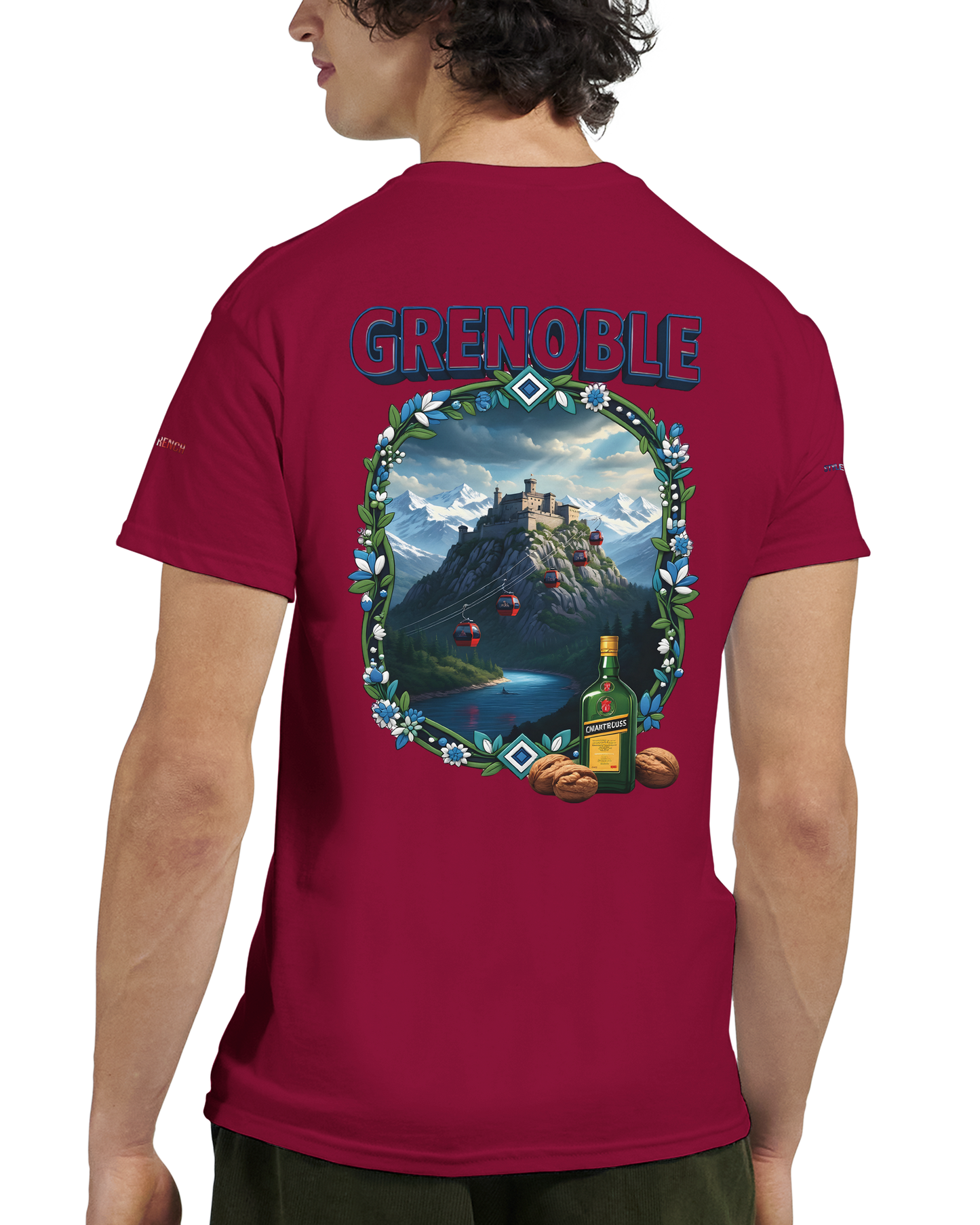 Unisex-T-Shirt Grenoble Stadt in Frankreich dick Rundhals | Gildan® 5000