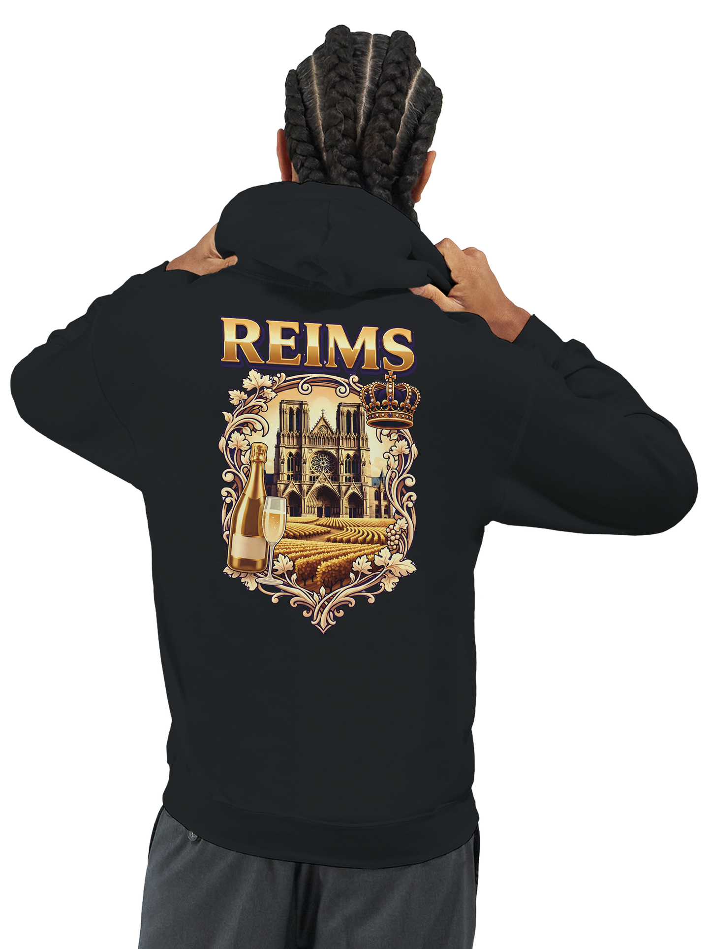 Sweat à capuche Reims – Hoodie unisexe classique style ville de France