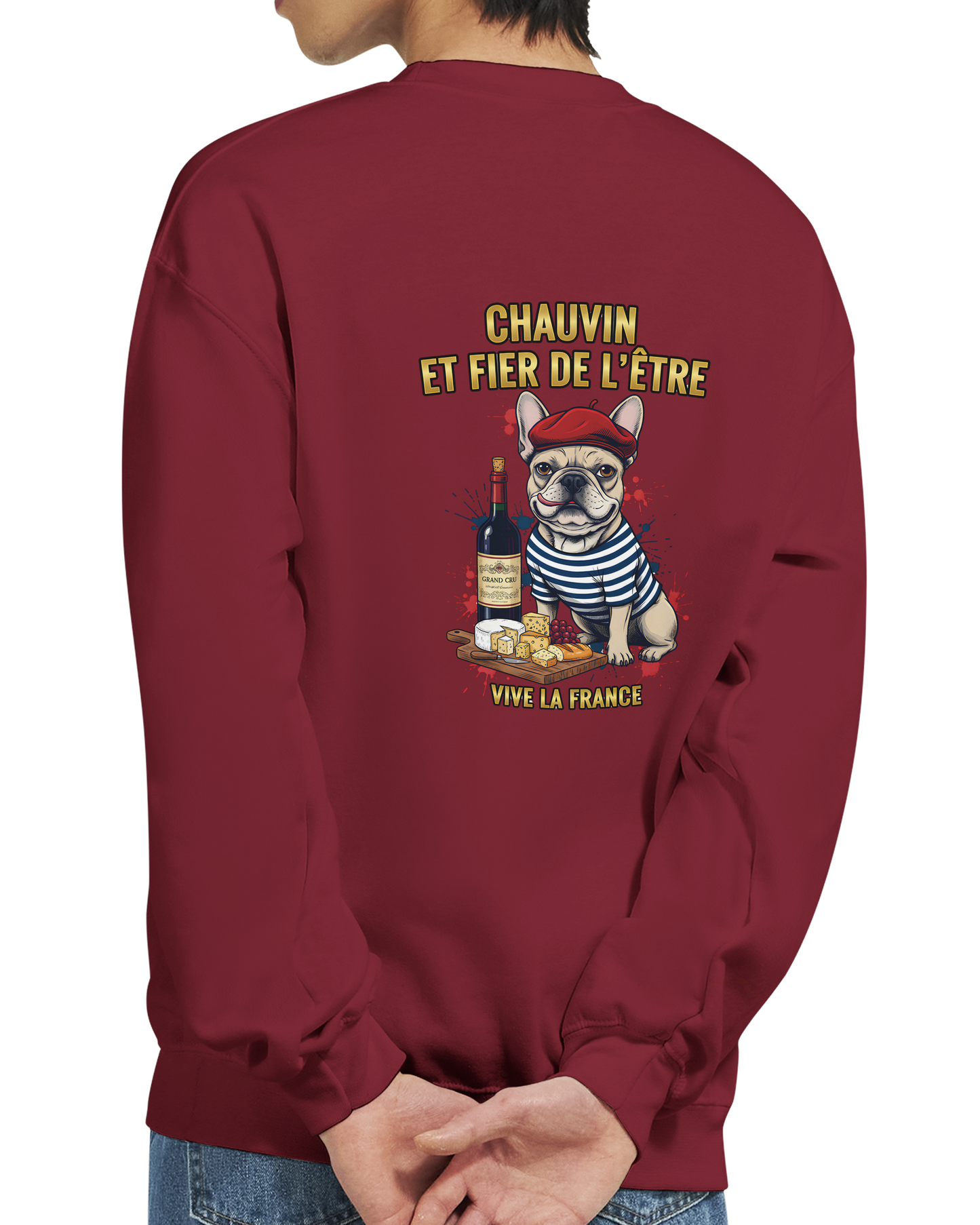Sweatshirt „Chauvin und stolz darauf zu sein“ im klassischen französischen Rundhals-Stil | Gildan® 18000