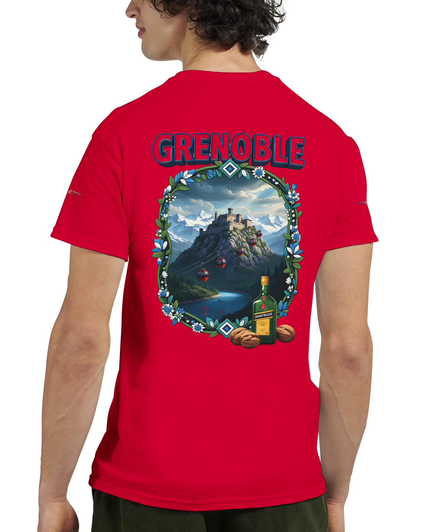 Unisex-T-Shirt Grenoble Stadt in Frankreich dick Rundhals | Gildan® 5000
