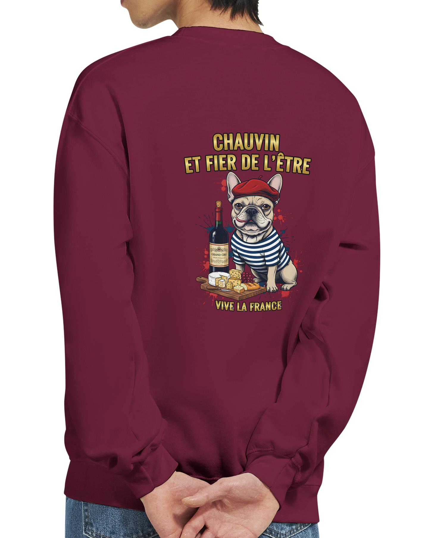 Sweatshirt „Chauvin und stolz darauf zu sein“ im klassischen französischen Rundhals-Stil | Gildan® 18000