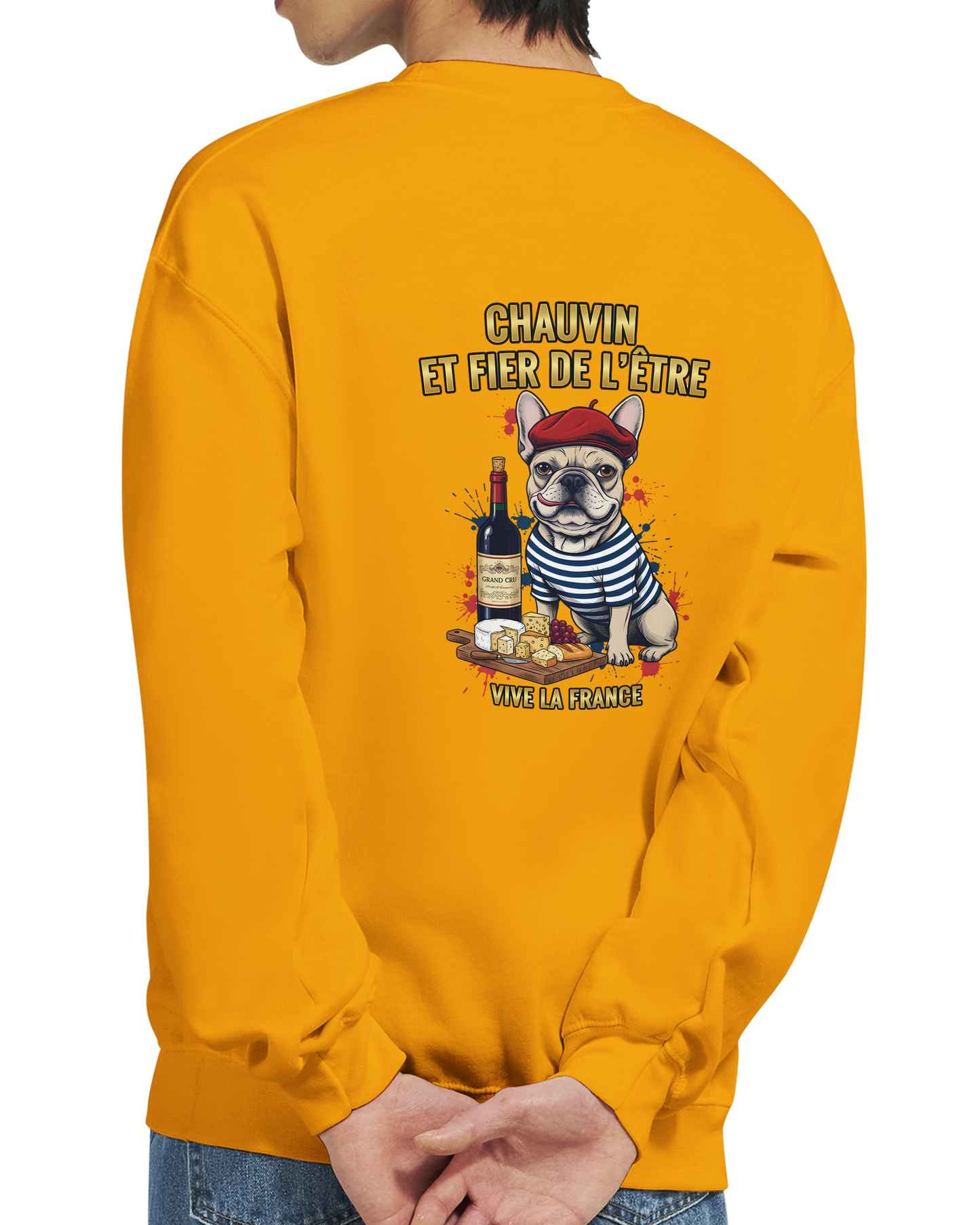 Sweatshirt „Chauvin und stolz darauf zu sein“ im klassischen französischen Rundhals-Stil | Gildan® 18000