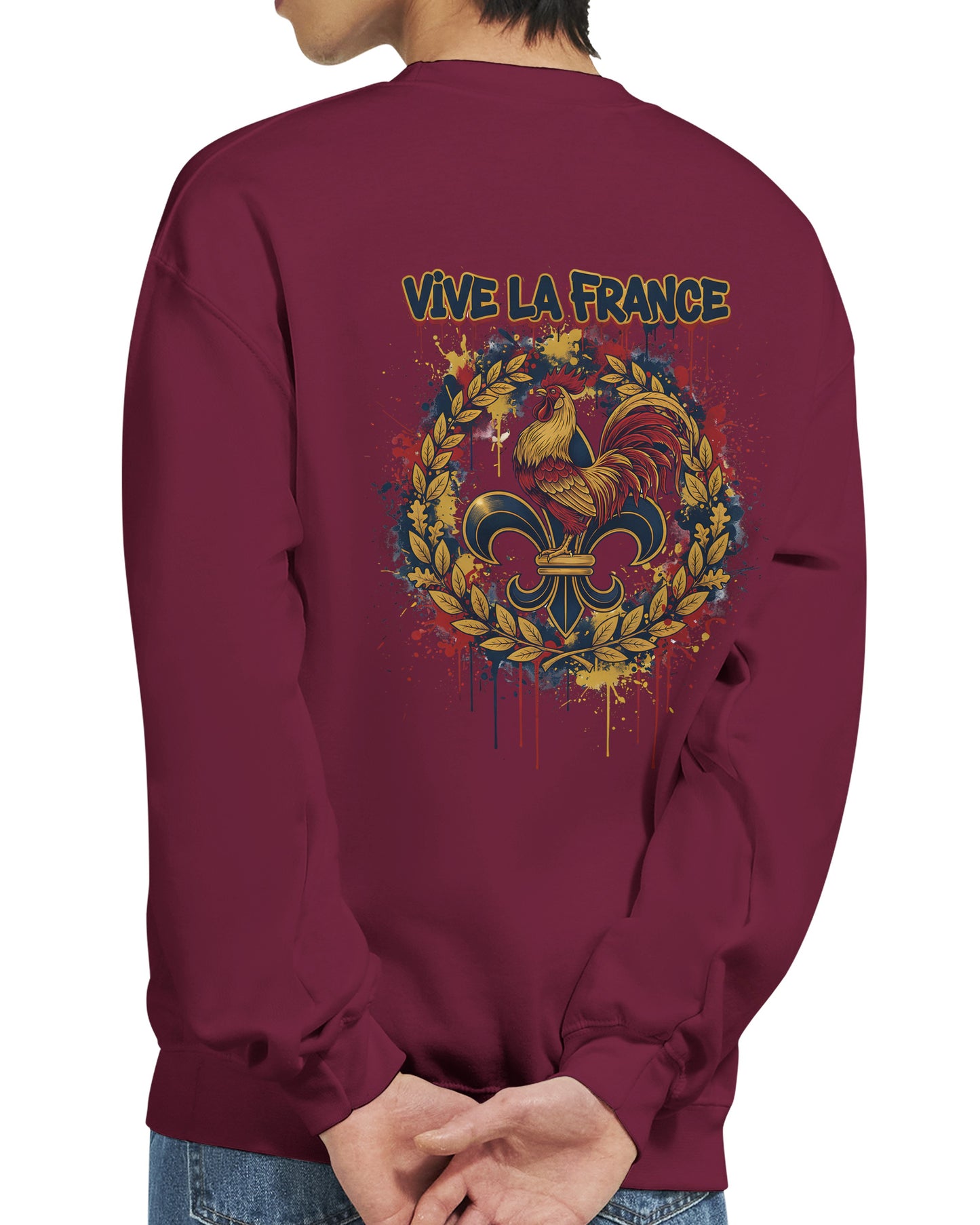 Sweat-shirt Vive la France pour Homme – Sweat à Capuche en Coton Premium