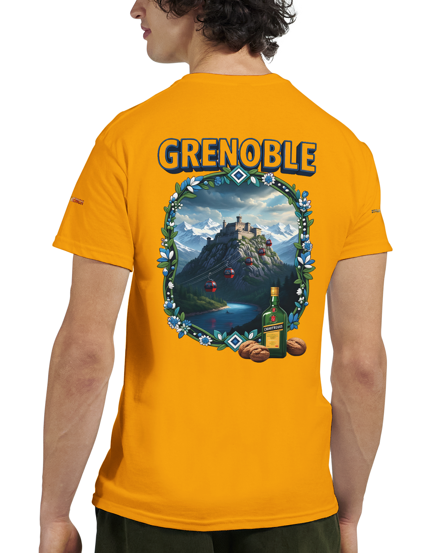Unisex-T-Shirt Grenoble Stadt in Frankreich dick Rundhals | Gildan® 5000