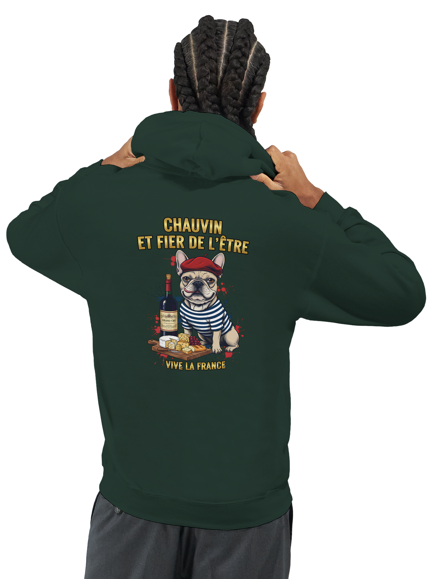 Klassischer französischer Hoodie "Chauvinistisch und stolz darauf, ein Mann zu sein" | Gildan® 18500
