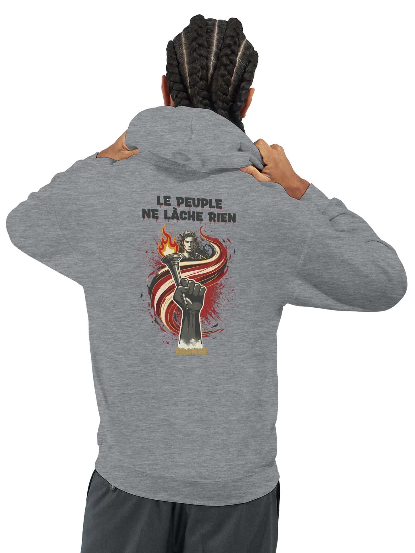 "The people don't give up" hoodie - classic French style for men | Gildan® 18500