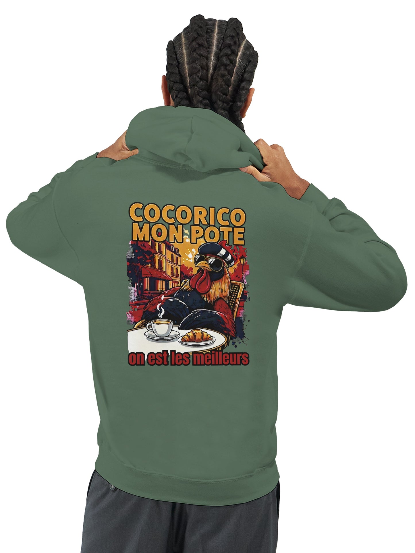 Herren-Kapuzenpullover „Cocorico, wir sind die Besten“ klassisch | Gildan® 18500