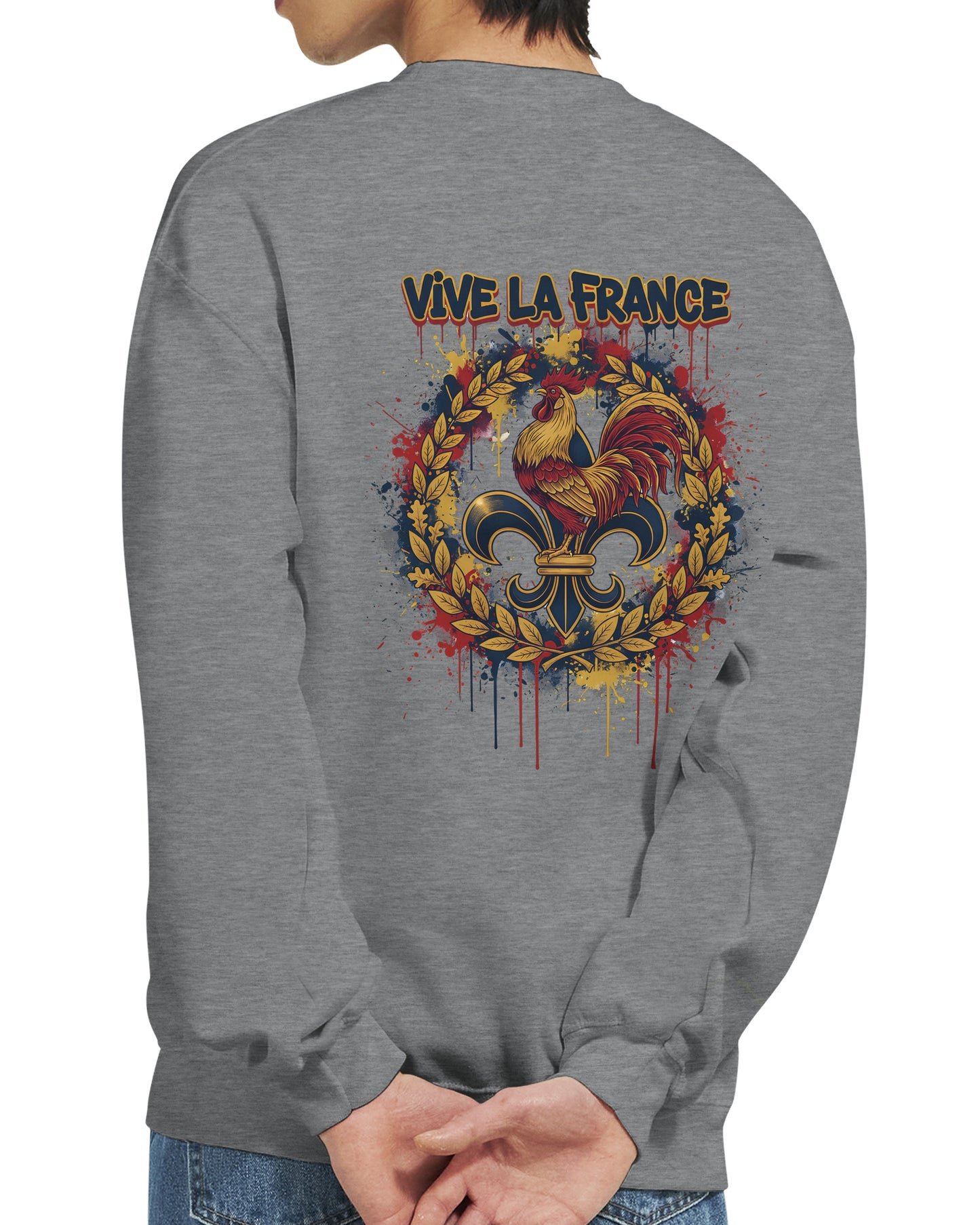 Sweat-shirt Vive la France pour Homme – Sweat à Capuche en Coton Premium