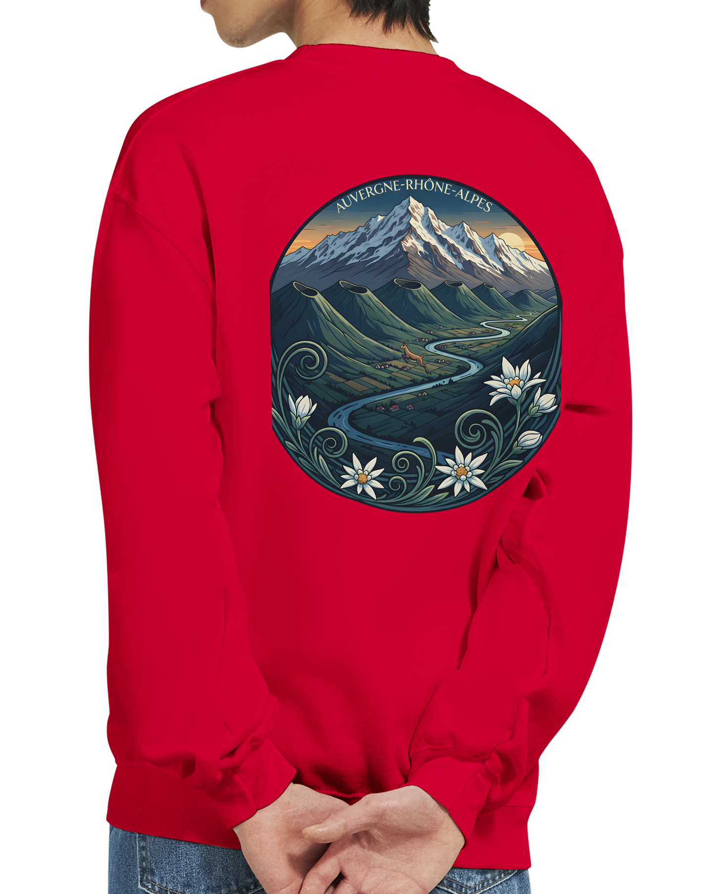 Unisex-Sweatshirt Auvergne-Rhône-Alpes klassisch Rundhals | Gildan® 18000
