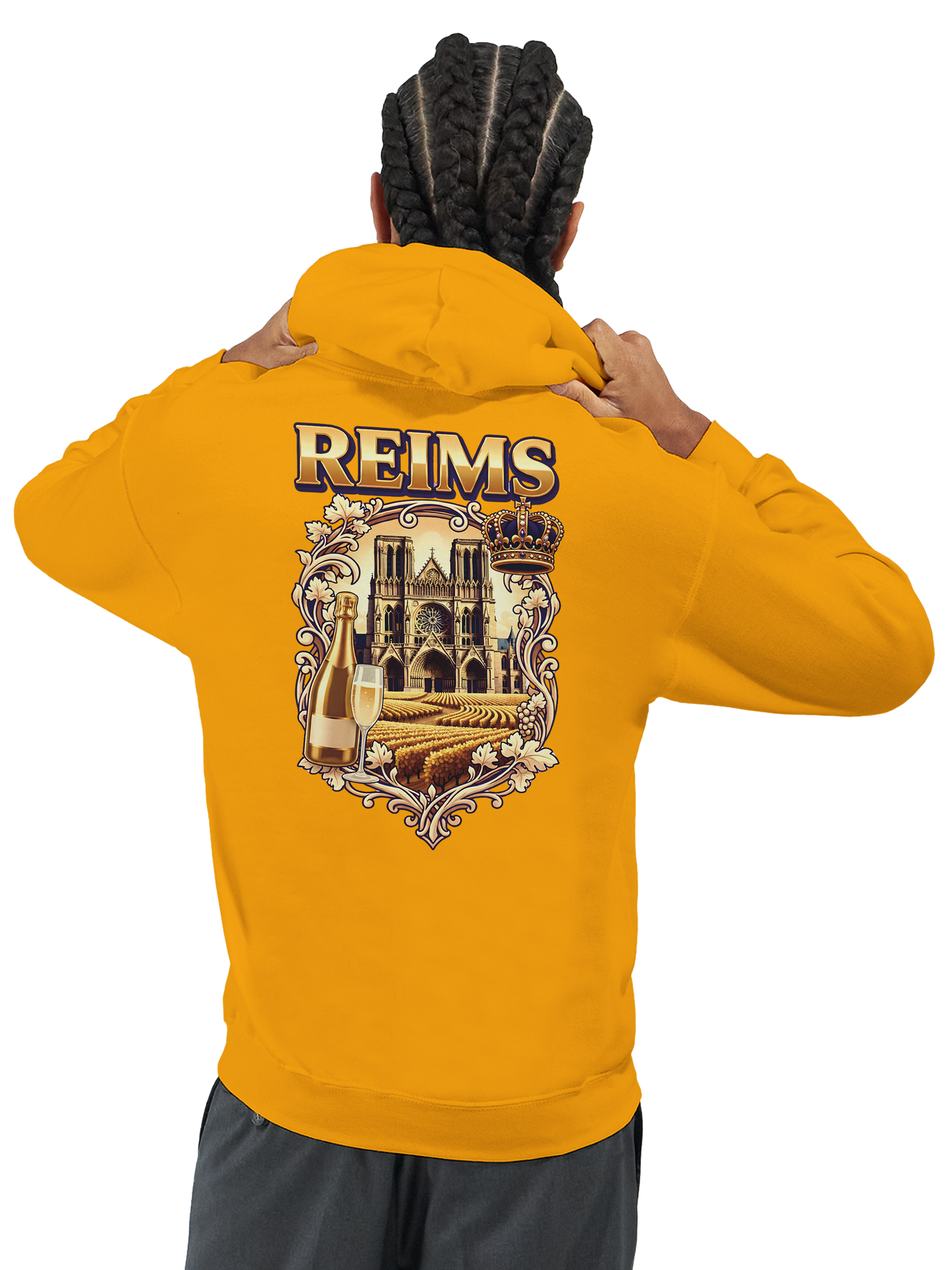 Sweat à capuche Reims – Hoodie unisexe classique style ville de France