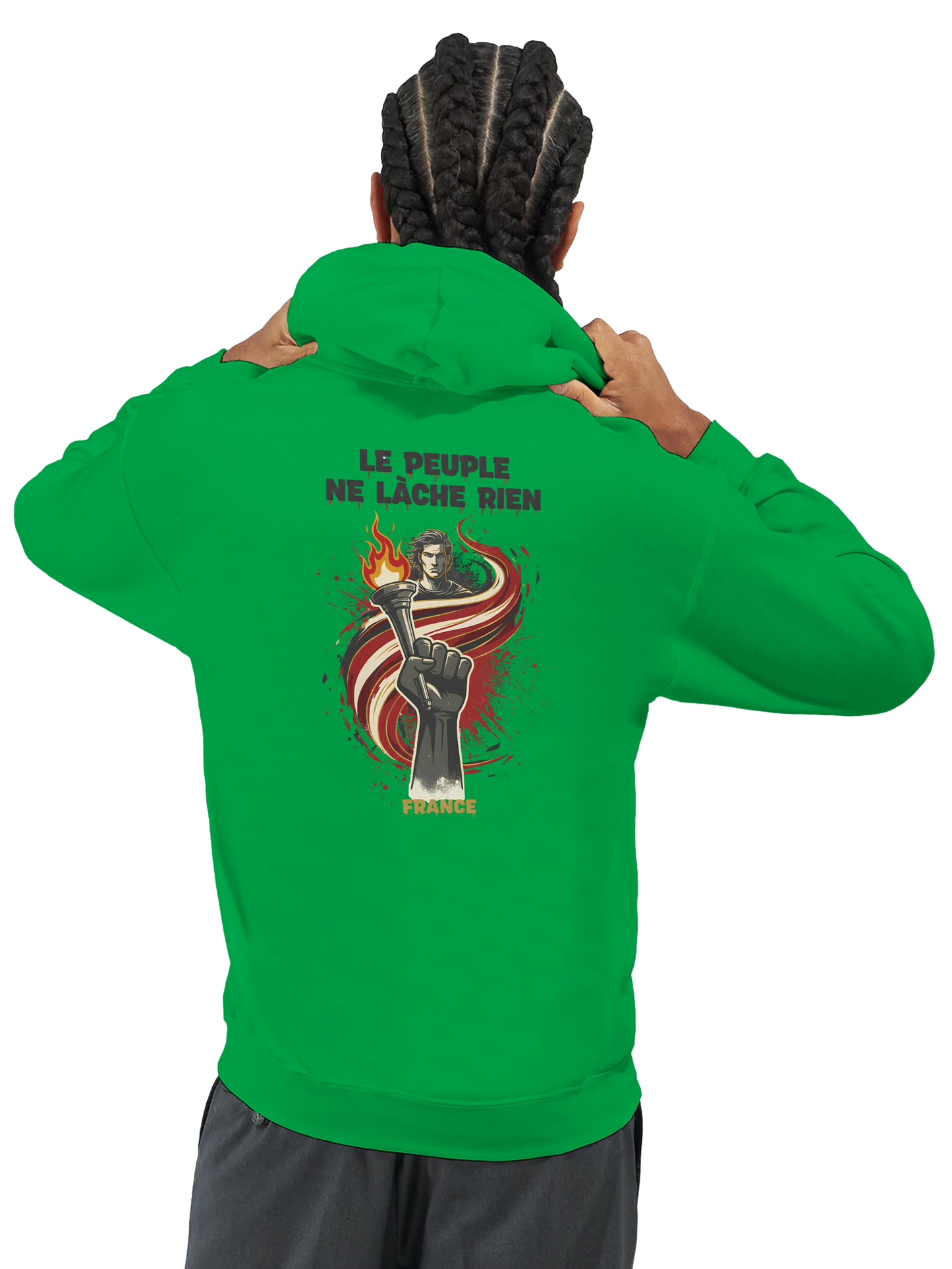 "The people don't give up" hoodie - classic French style for men | Gildan® 18500