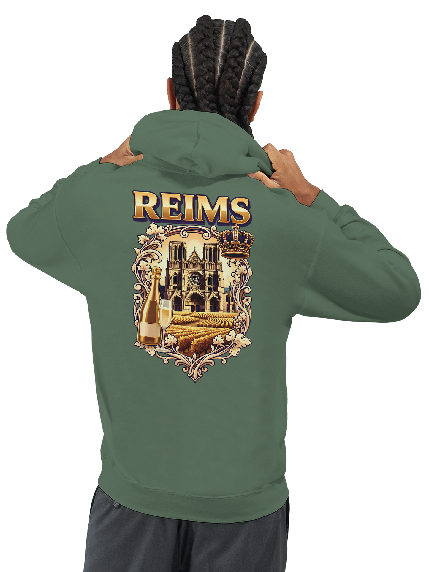 Sweat à capuche Reims – Hoodie unisexe classique style ville de France